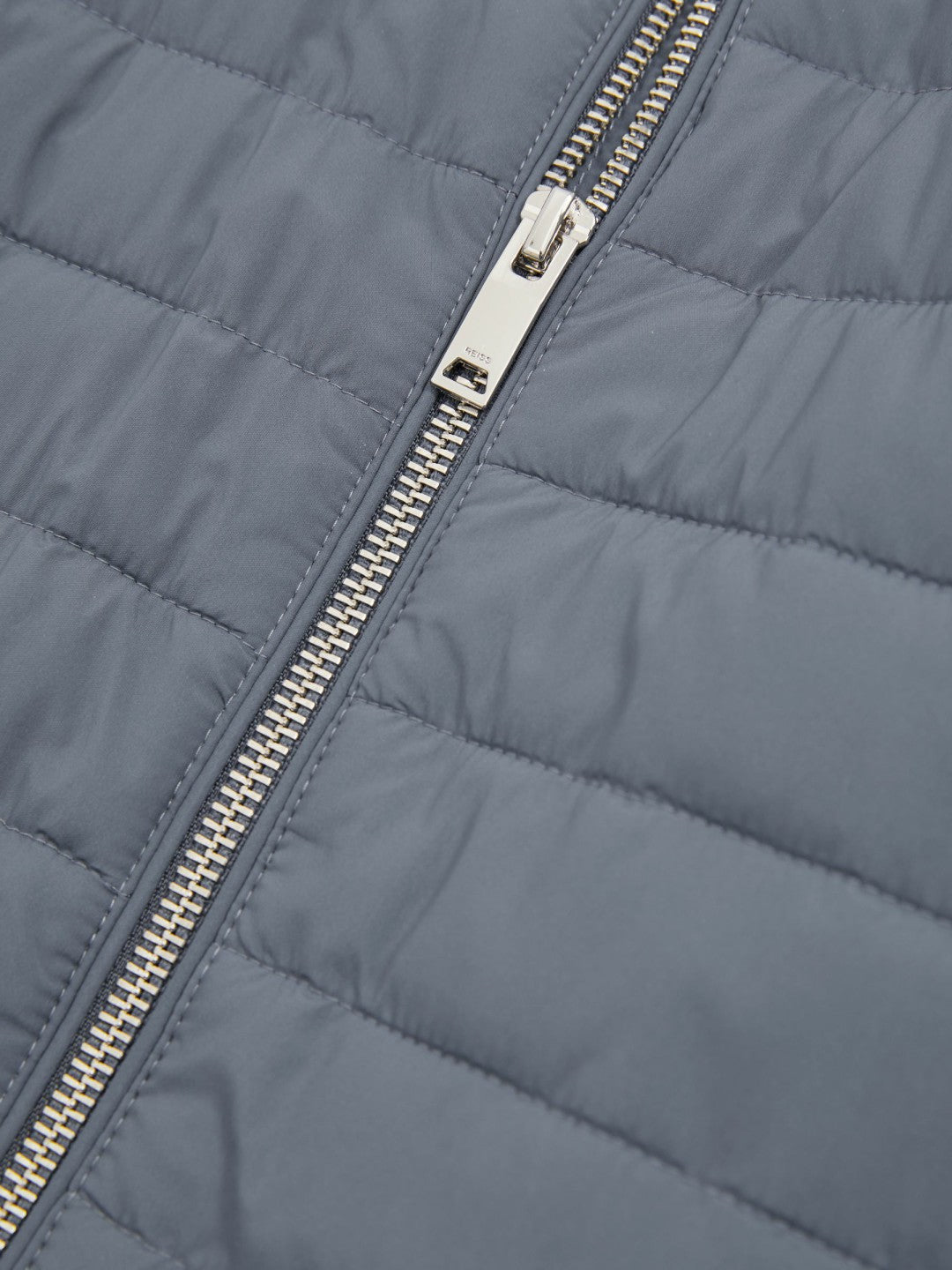 Hybrid Quilt and Knit Zip-Through Jacket in Airforce Blue | Reiss Men Trending