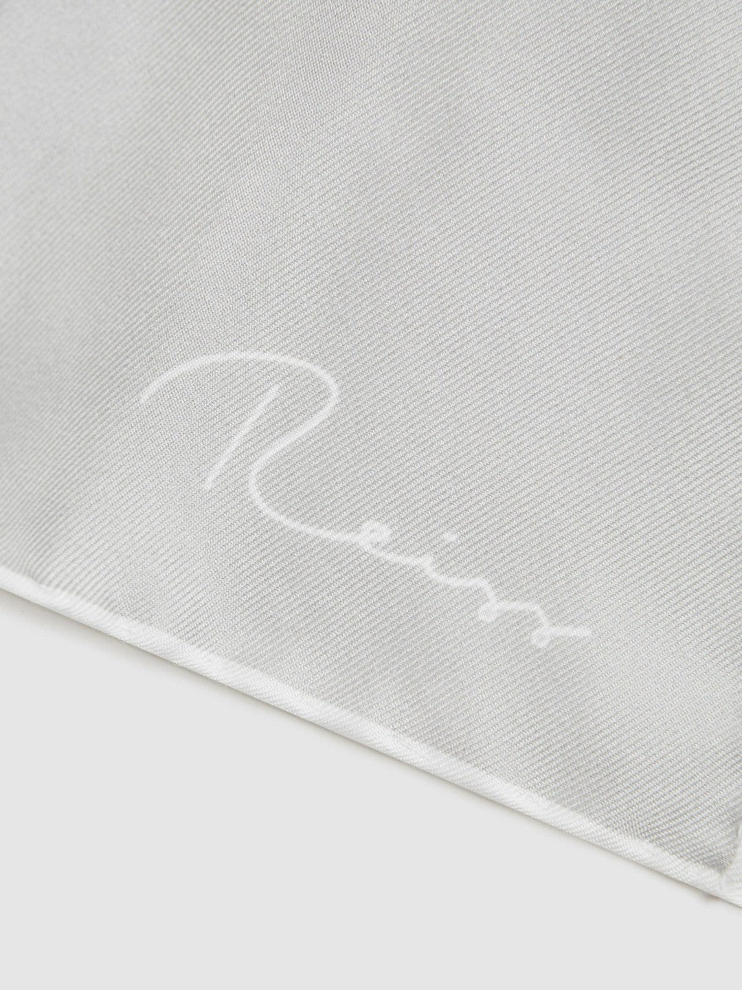 Plain Silk Pocket Square in Silver | Reiss Men Featured
