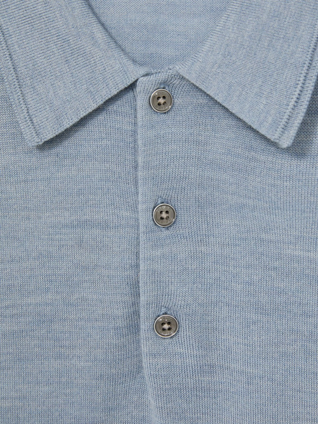 Merino Wool Polo Shirt in Soft Blue | Reiss Men Premium