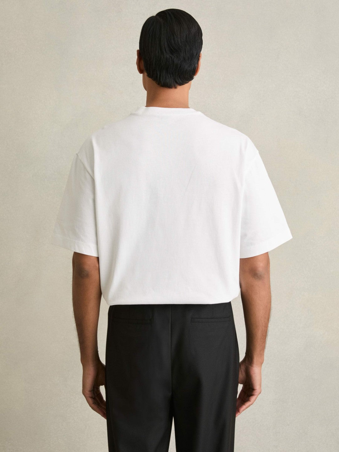 Cotton Garment-Dyed Oversized T-Shirt in White | Reiss Men Exclusive