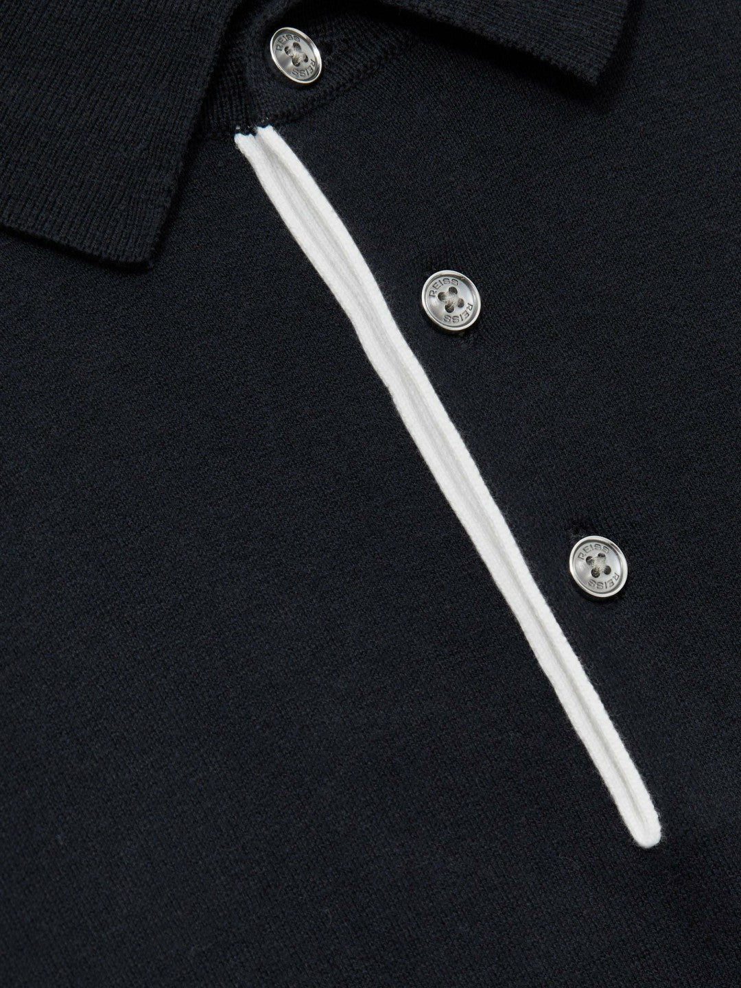 Contrast-Placket Polo Shirt With Cotton in Navy | Reiss Men Best Seller