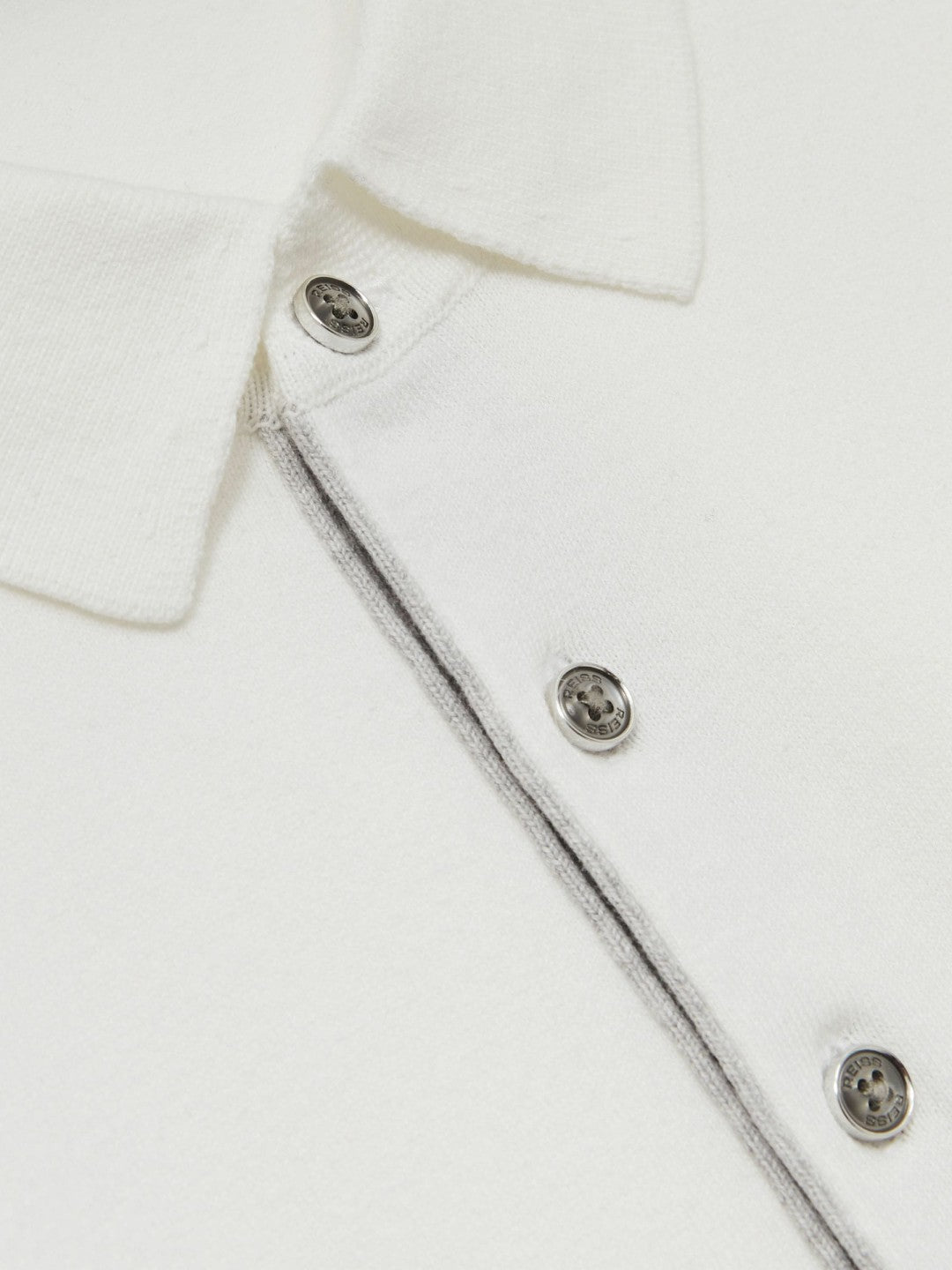 Contrast-Placket Polo Shirt With Cotton in White | Reiss Men Signature