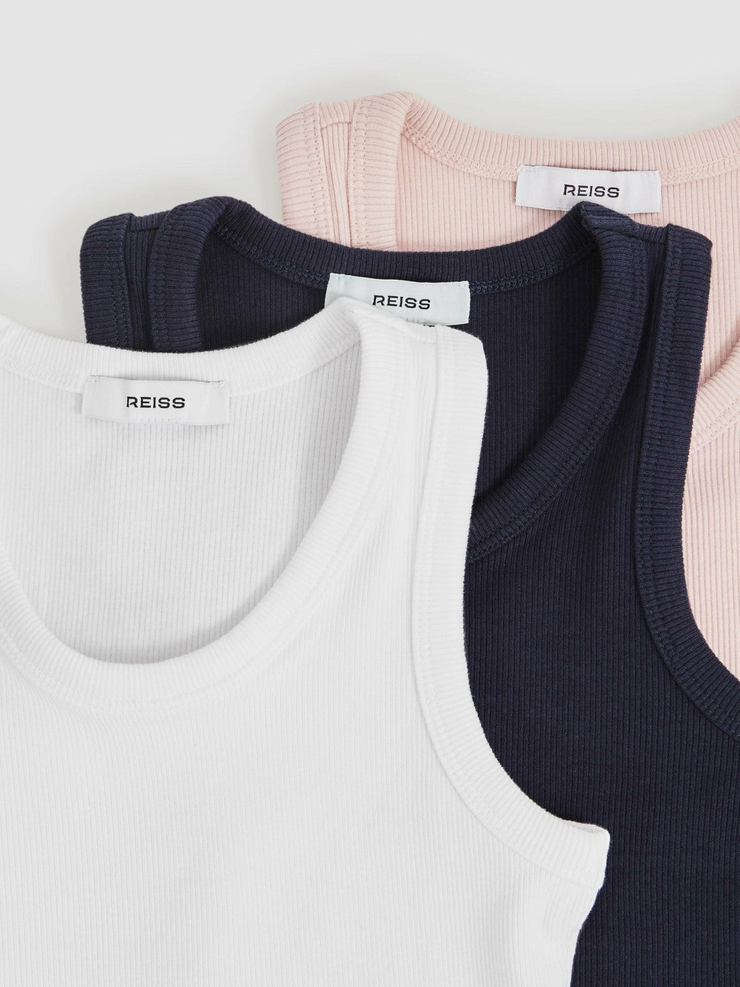 9-13 yrs Stretch-Cotton Ribbed Vest 3 Pack in Multicolour | Reiss Children & Baby New