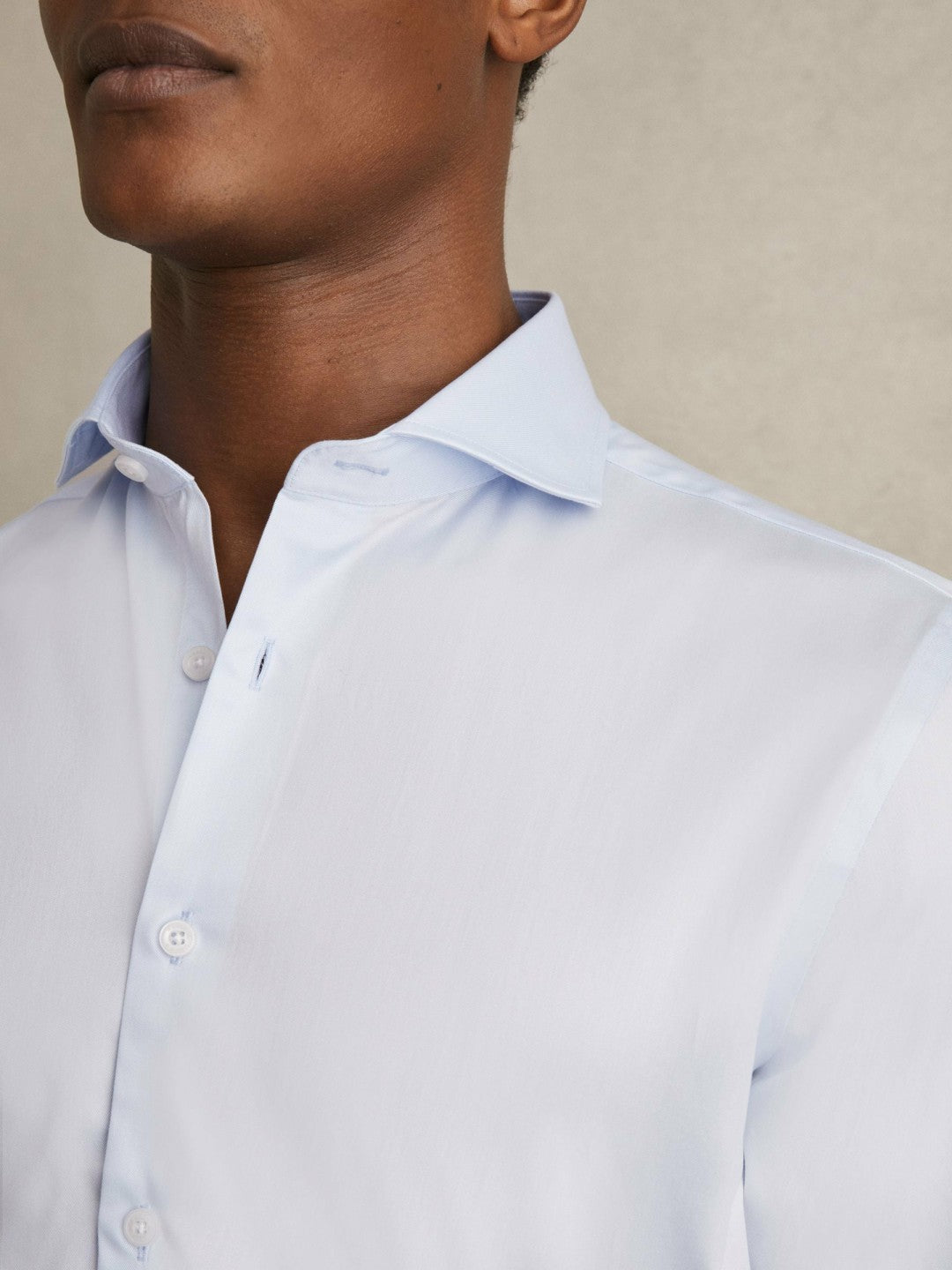 Regular Fit Cotton-Twill Two-Fold Shirt Slim-Fit in Soft Blue | Reiss Men Premium