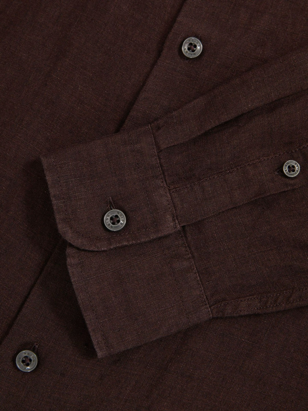Linen Button-Through Shirt in Dark Brown | Reiss Men Recommended