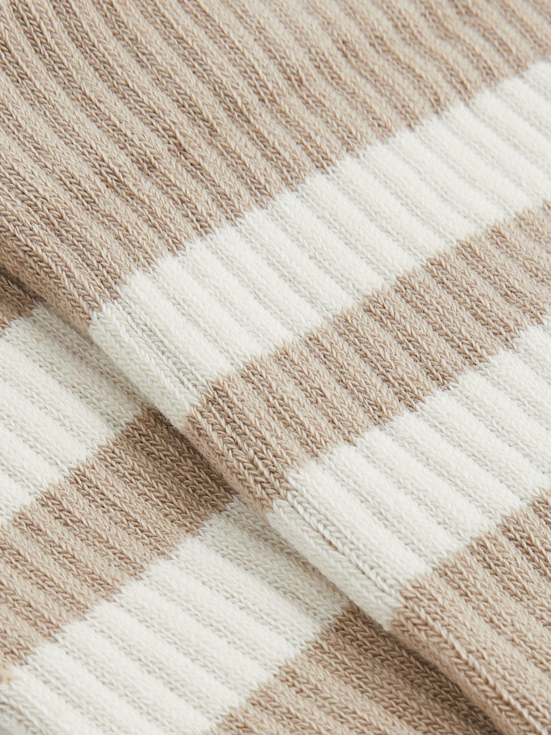 Cotton-Blend Double-Stripe Socks in Taupe/Ecru | Reiss Men Popular