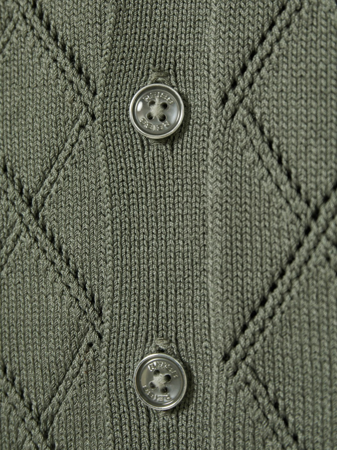 9-13 yrs Cotton Blend Diamond Knit Shirt in Dark Sage | Reiss Children & Baby Recommended