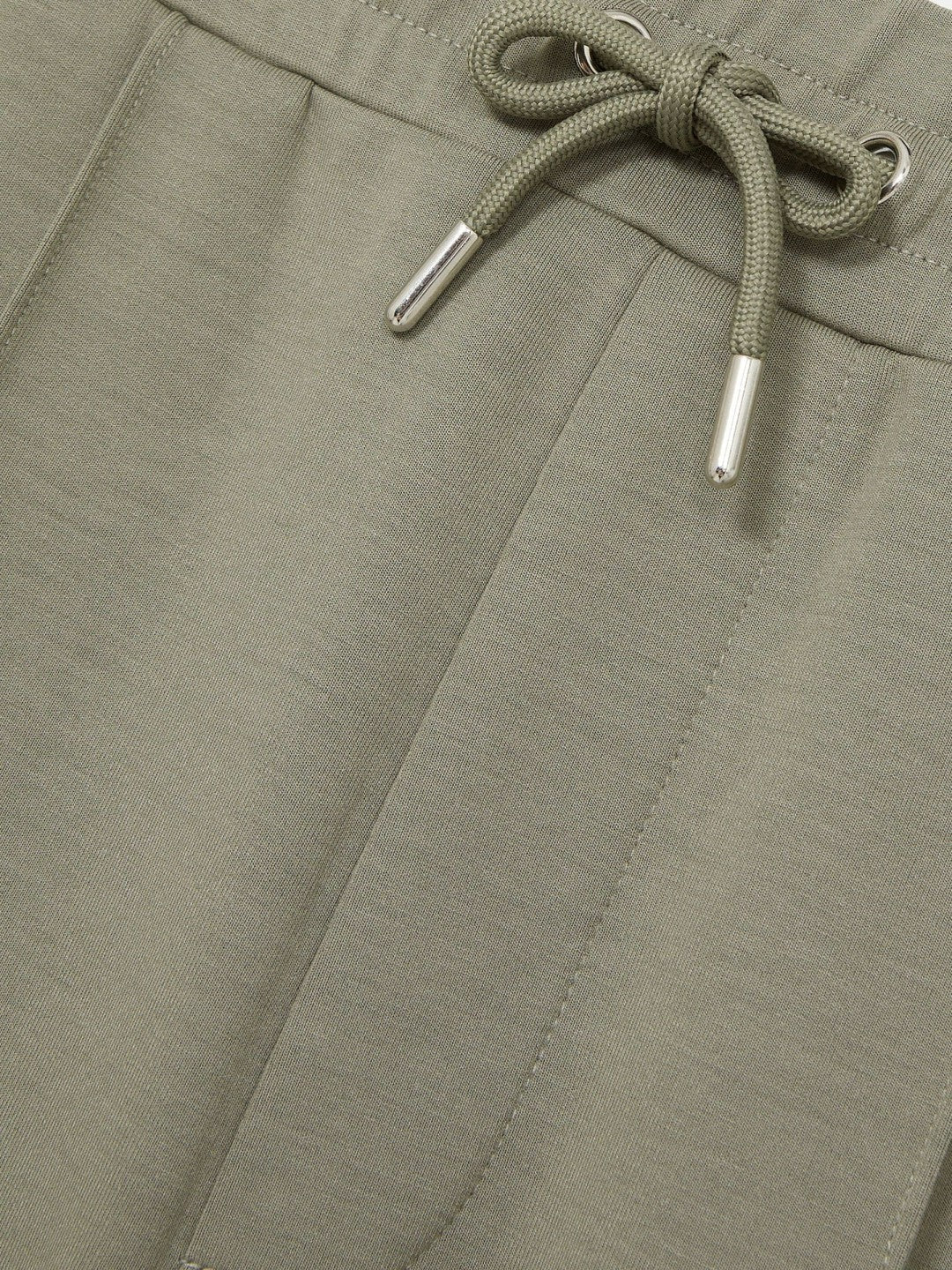 Drawstring Jersey Joggers in Sage | Reiss Men Featured
