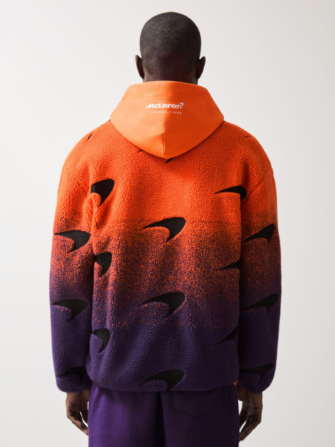 Unisex Fit McLaren F1 Team Ombré Fleece Jacket in Papaya Orange/Purple | Reiss Men New