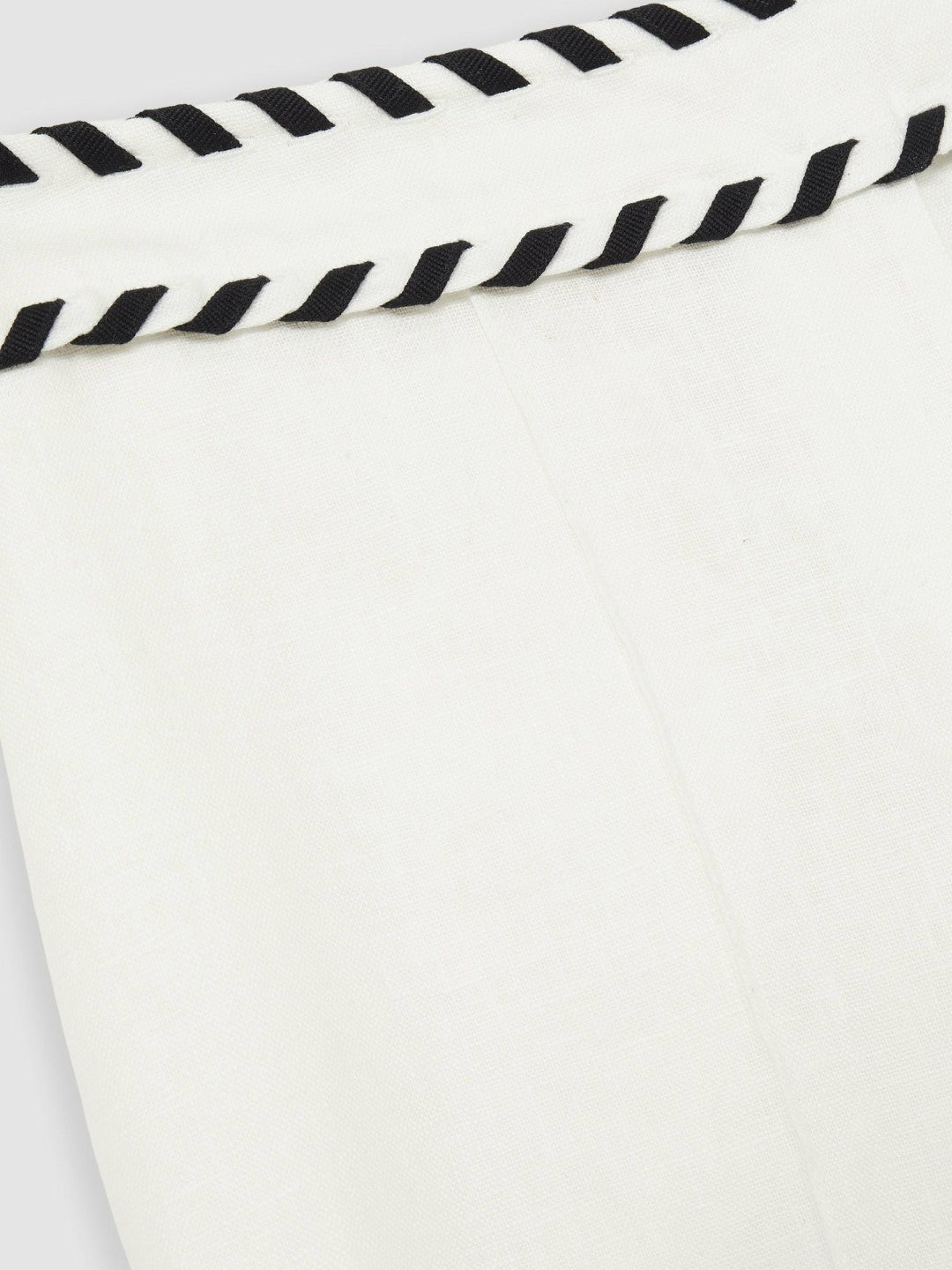 Petite Linen Wide-Leg Whipstitch Trousers in White | Reiss Women Popular
