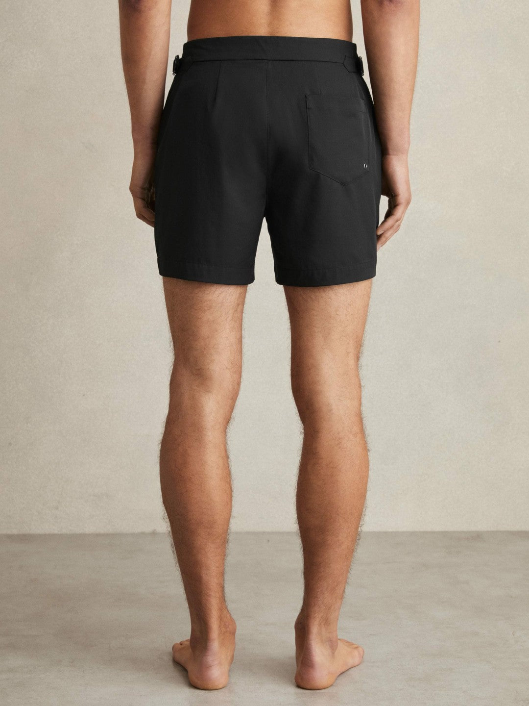 Side-Adjuster Swim Shorts in Black | Reiss Men Signature