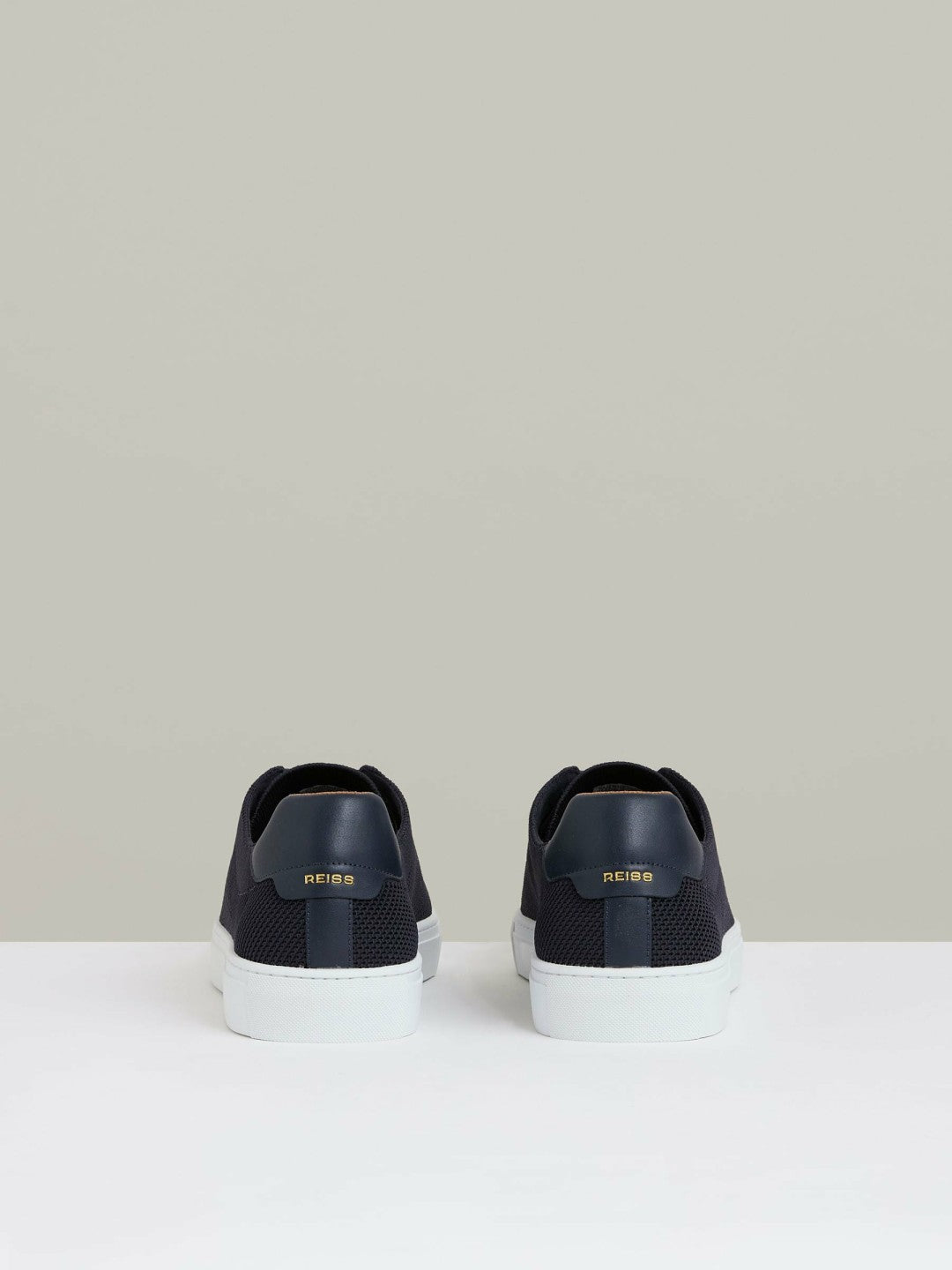 Knitted Low-Top Trainers in Navy | Reiss Men Featured