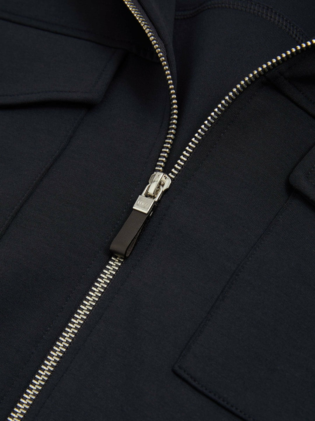 Interlock Jersey Zip-Through Jacket in Navy Blue | Reiss Men Trending