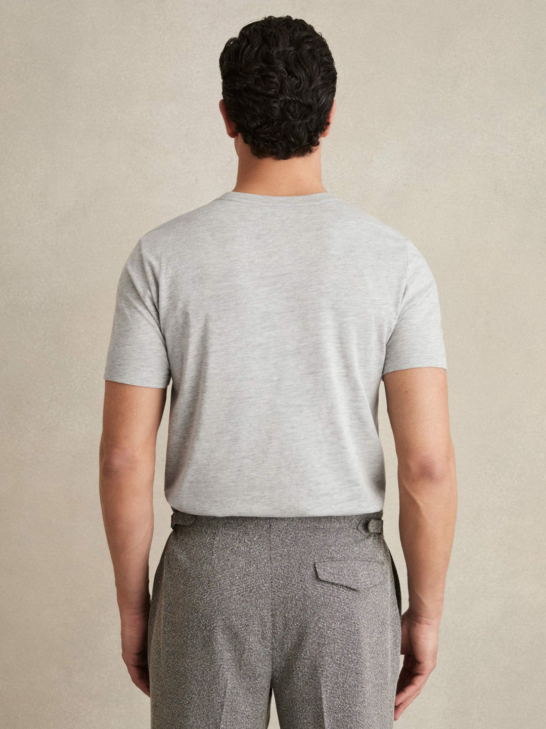 Cotton Crew Neck T-Shirt in Grey Marl | Reiss Men Exclusive
