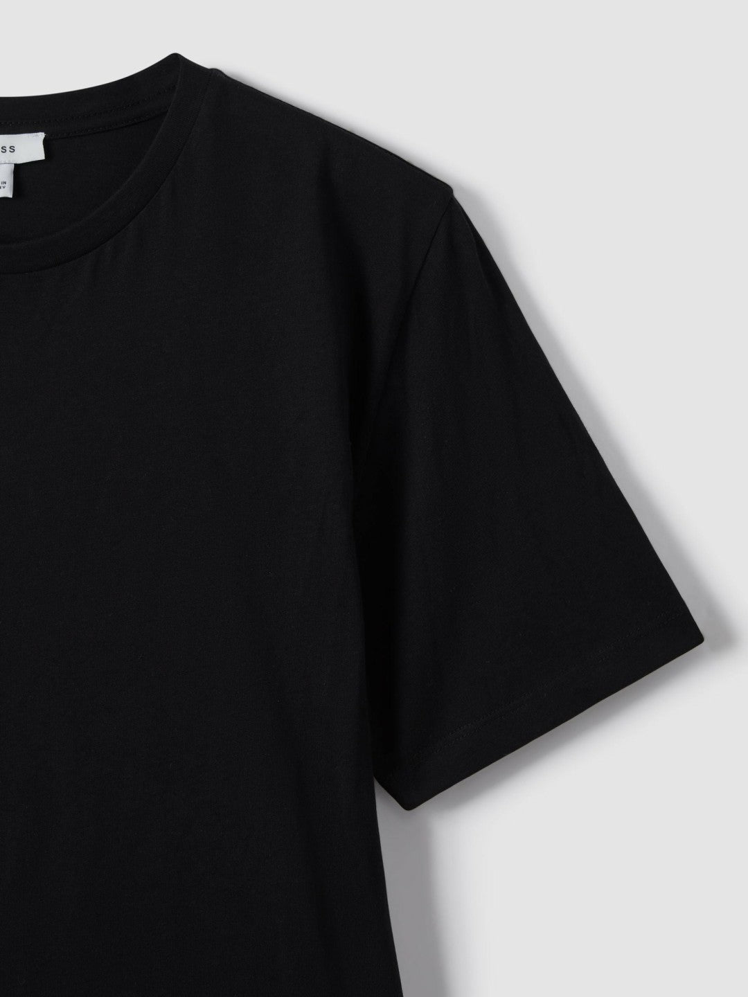 Cotton Crew Neck T-Shirt in Black | Reiss Men Recommended