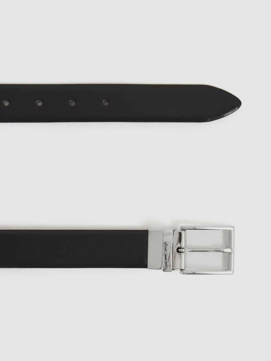 Reversible Leather Belt in Black/Dark Brown | Reiss Men Premium