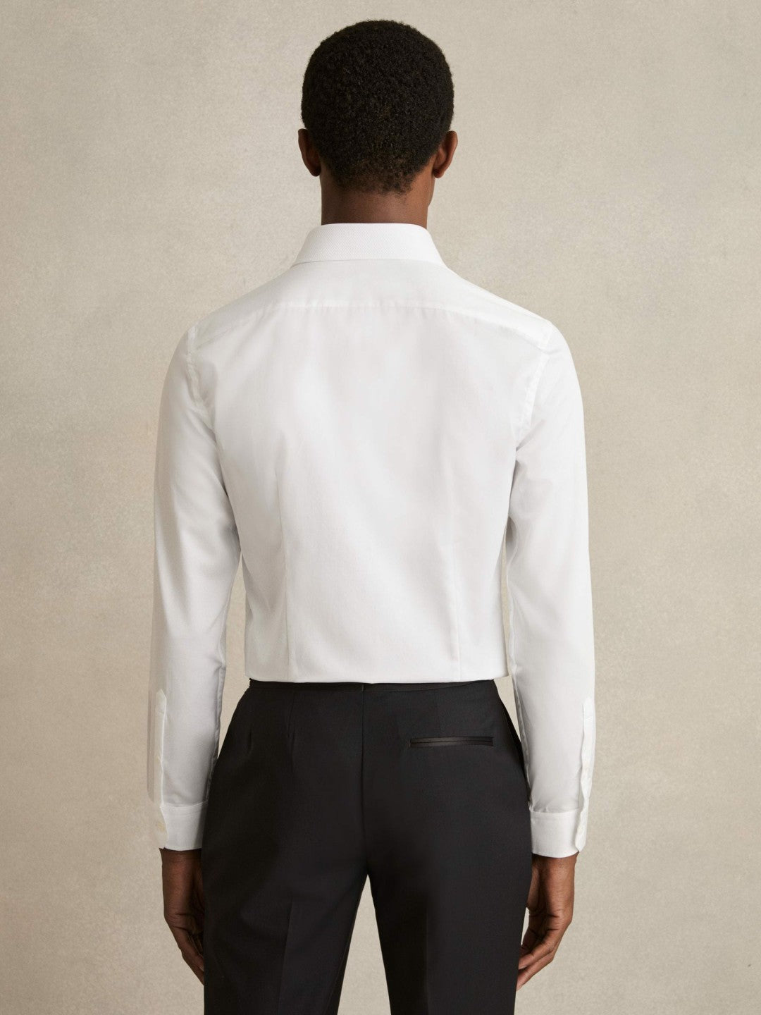 Slim Fit Cotton Marcella Tuxedo Shirt in White | Reiss Men Featured