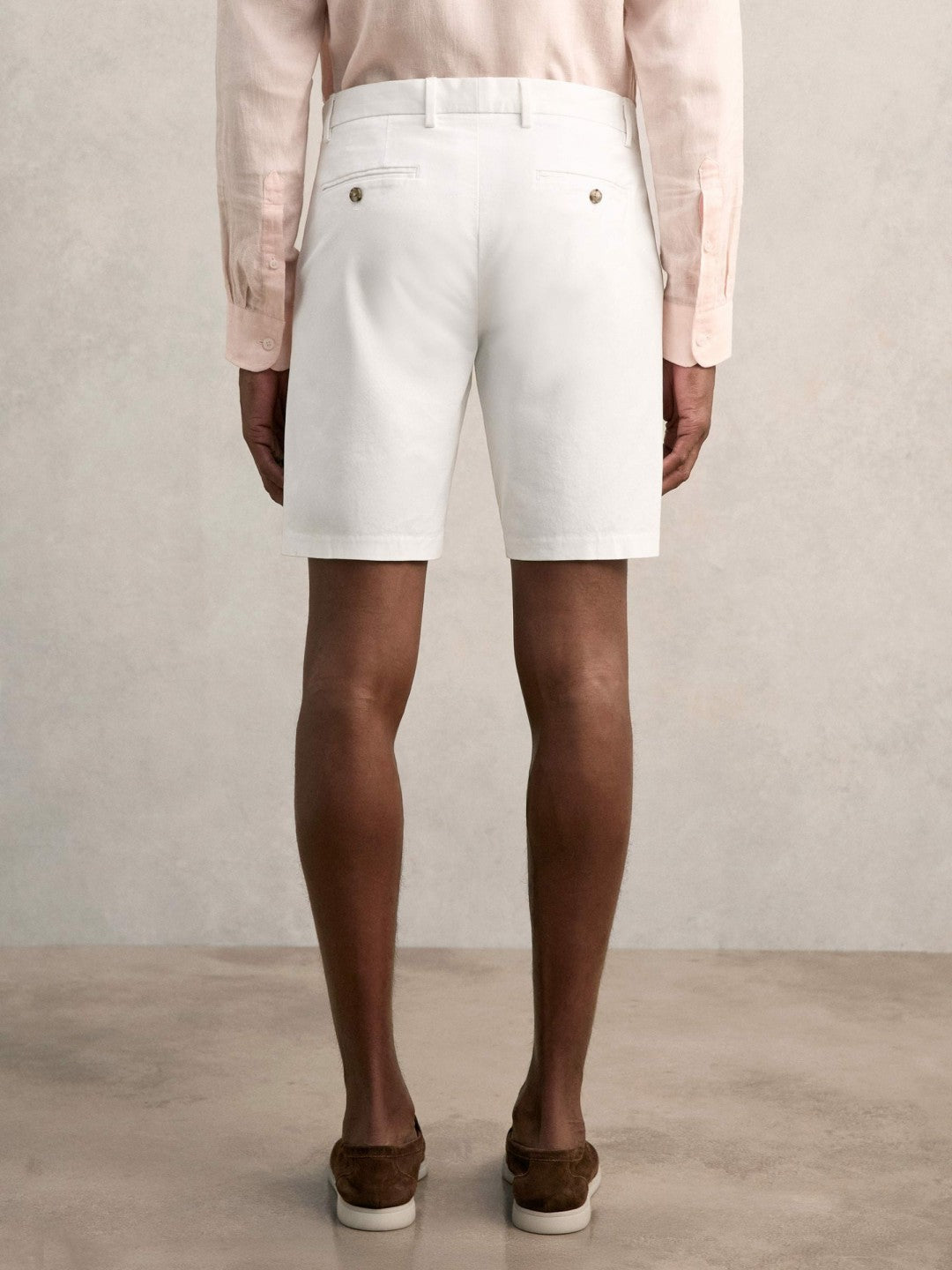 Cotton Chino Shorts with Stretch in White | Reiss Men Popular