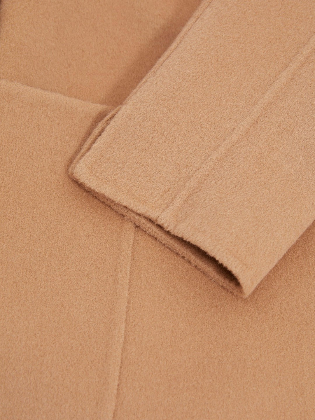 Wool Blend Double Breasted Blindseam Coat in Light Camel | Reiss Women Signature
