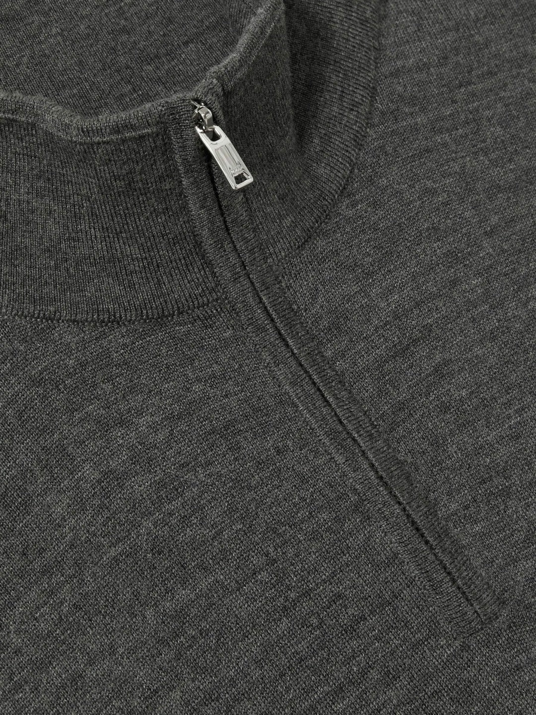 Merino Wool Half-Zip Jumper in Derby Grey Marl | Reiss Men Trending