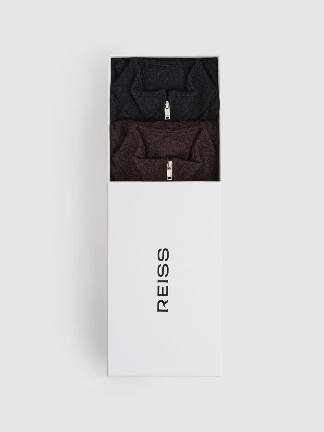 9-13 yrs Two Pack Of Merino Wool Zip-Neck Jumpers in Navy/Dark Bordeaux | Reiss Children & Baby Trending