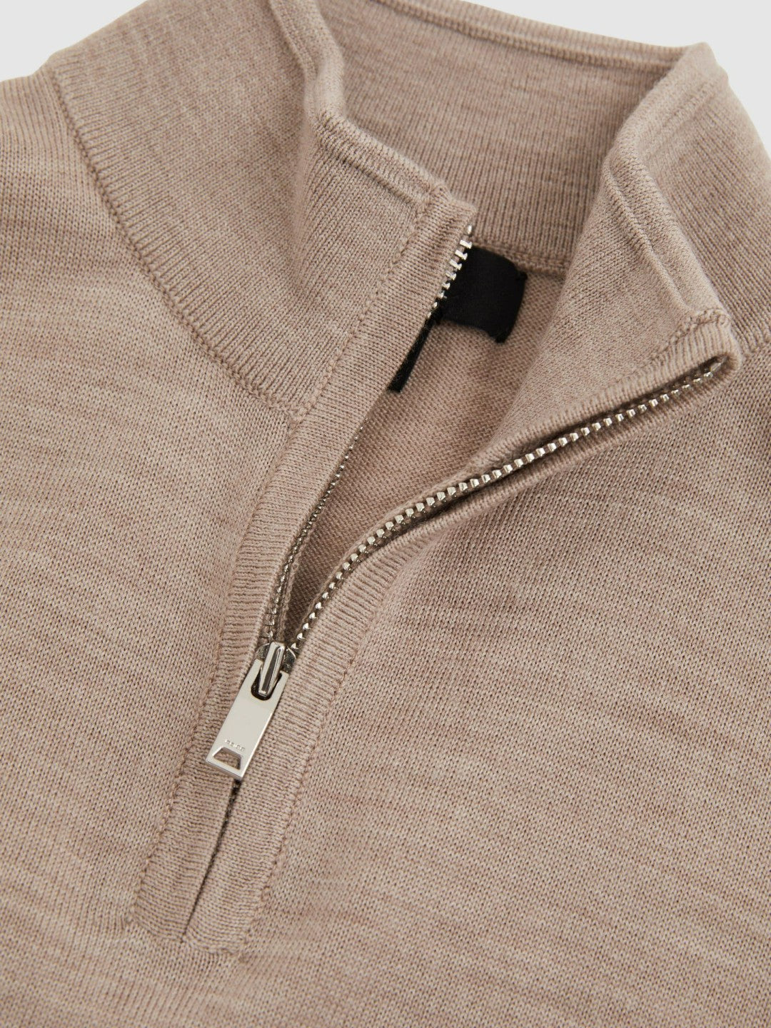 3-9 yrs Merino Wool Half-Zip Funnel Neck Jumper in Wheat Melange | Reiss Children & Baby Best Seller