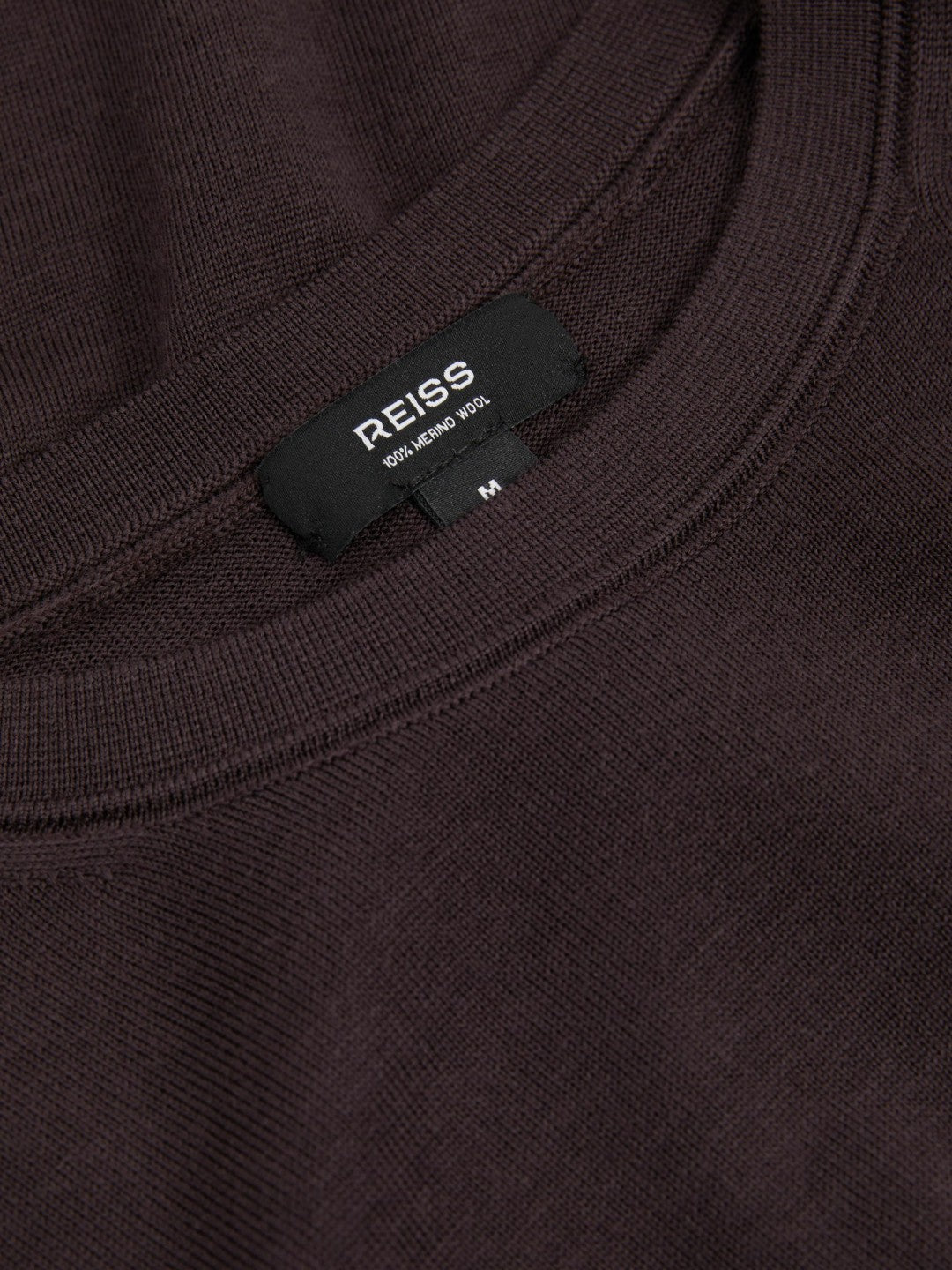 Merino Wool Crew Neck Jumper in Dark Bordeaux | Reiss Men Signature