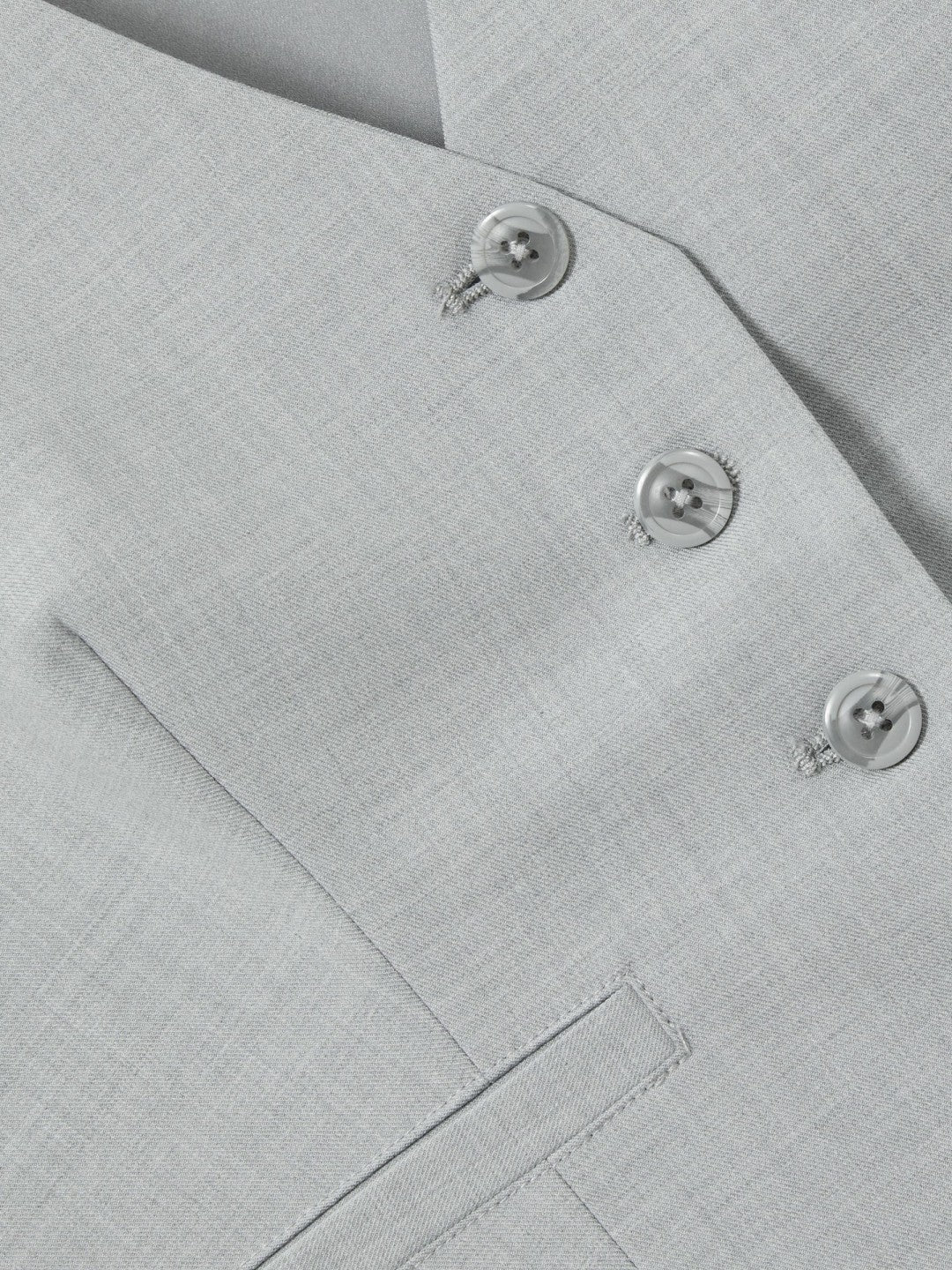 Good American Sharkskin Suit Waistcoat in Heather Grey | Reiss Women Featured