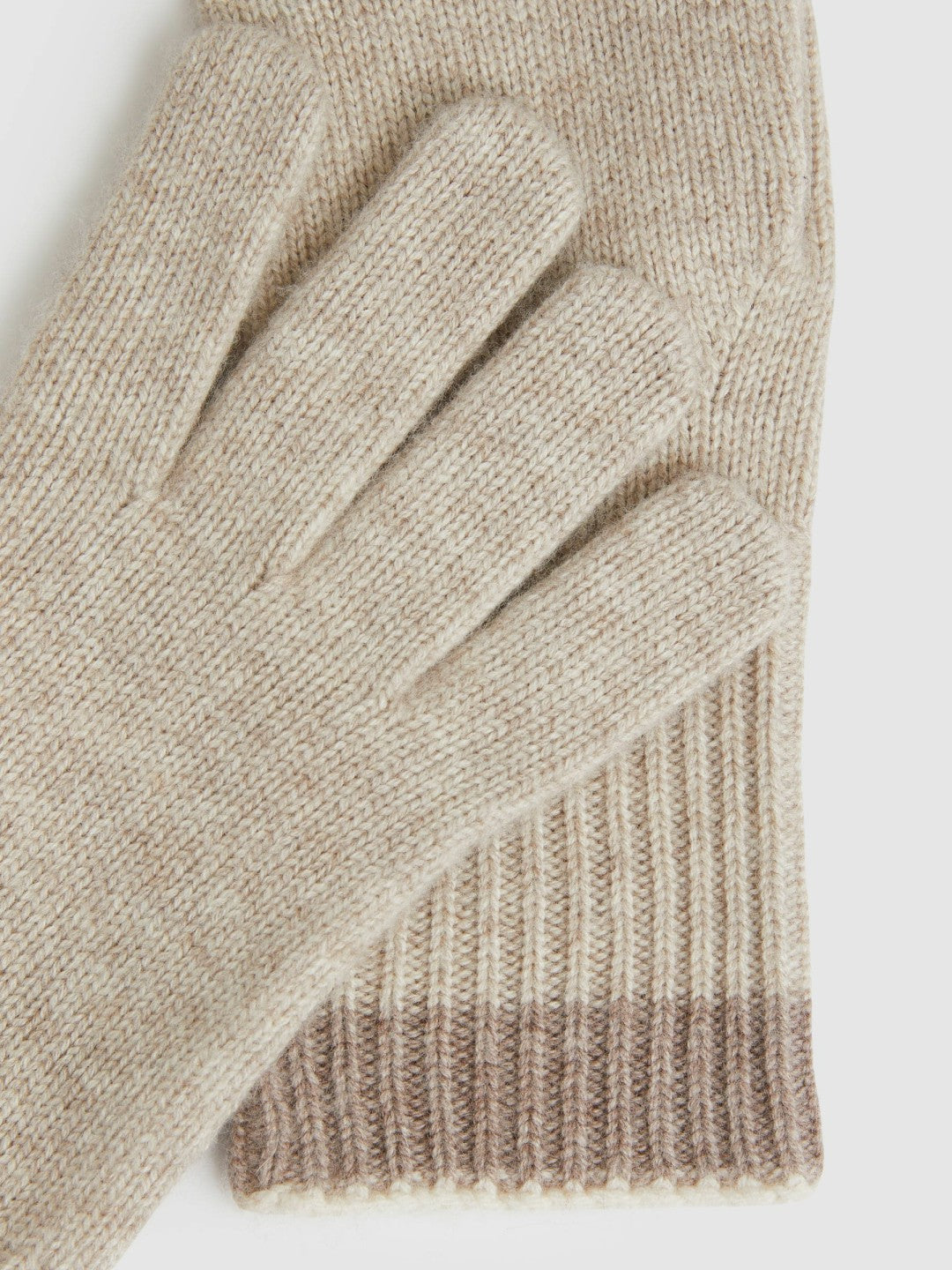 Wool Blend Tipped Gloves in Taupe | Reiss Women Trending