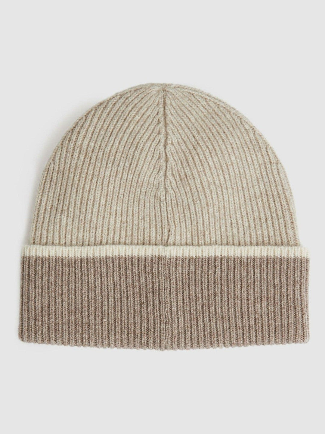 Wool Blend Tipped Beanie in Taupe | Reiss Women Exclusive
