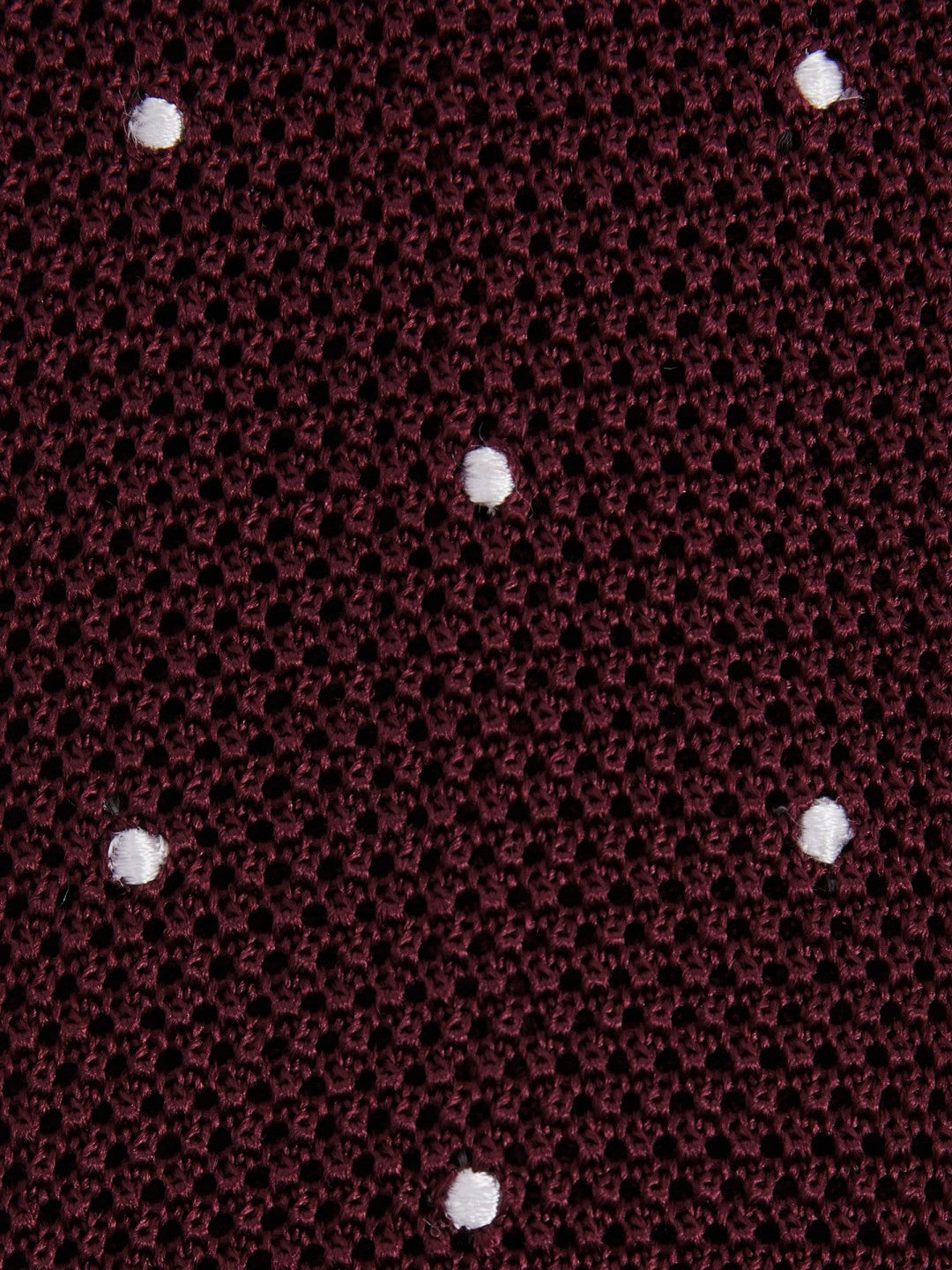 Silk Knitted Pin-Dot Tie in Burgundy | Reiss Men Trending