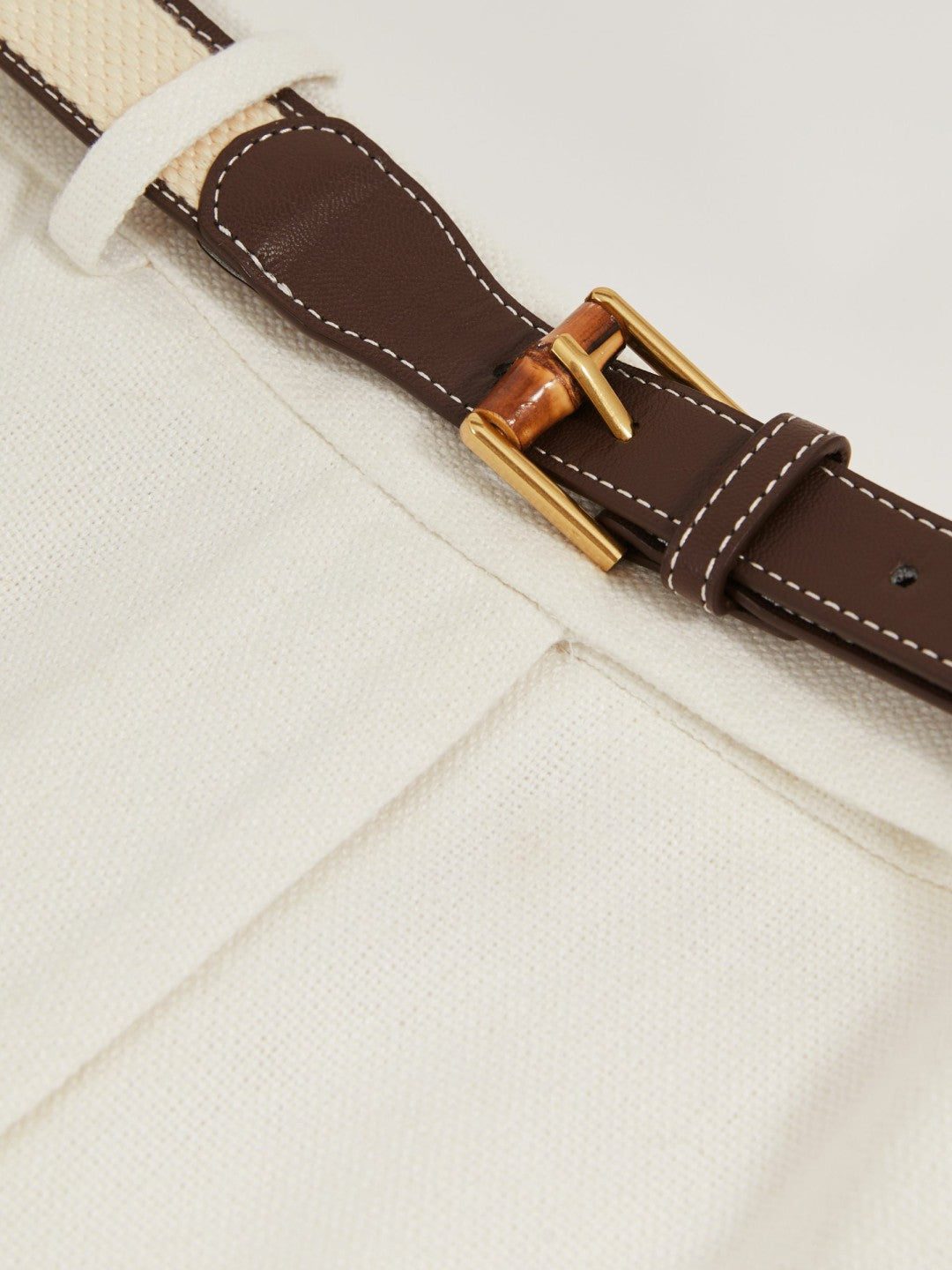 Petite Linen-Blend Bermuda Shorts in White | Reiss Women Featured