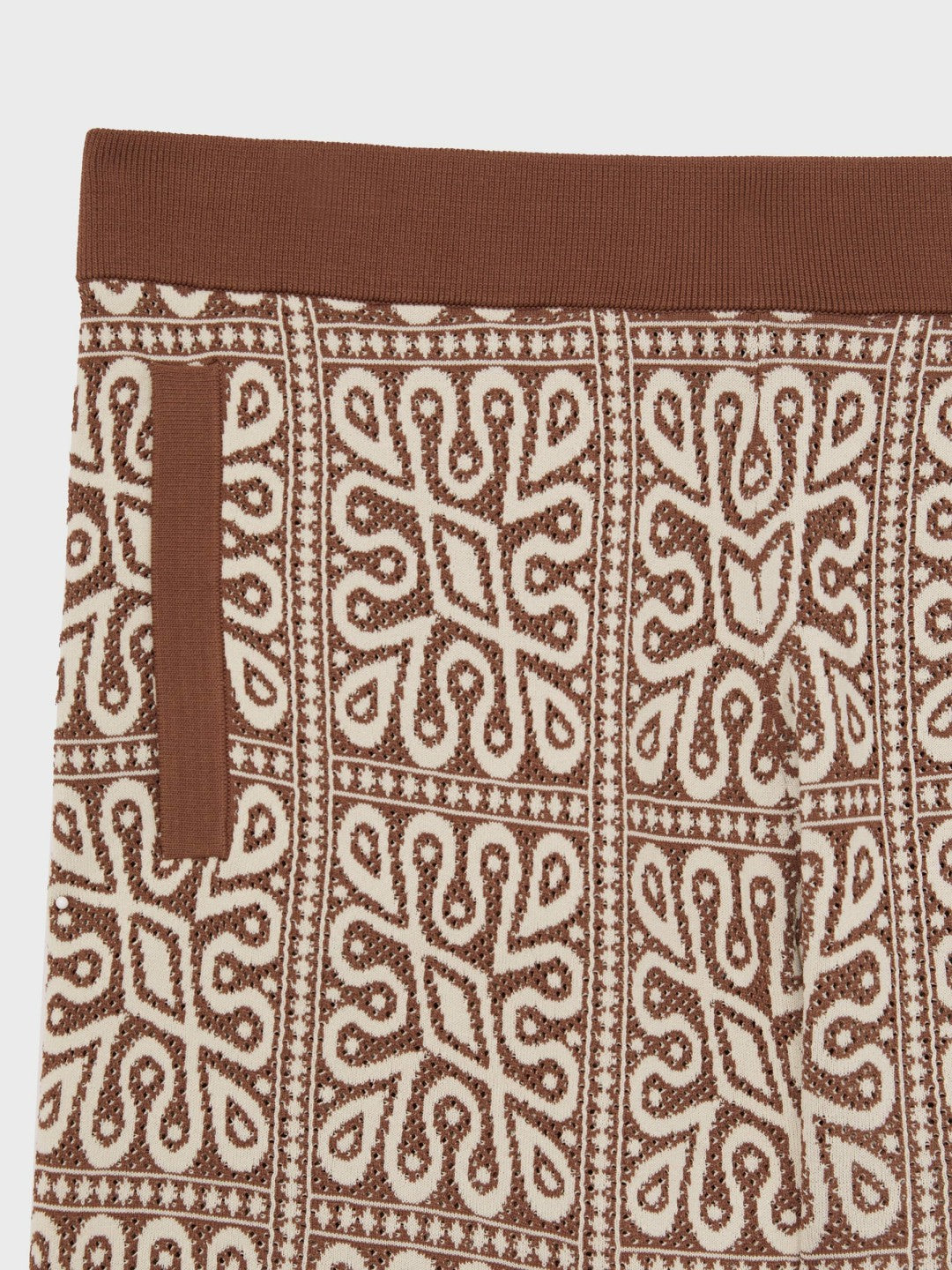 Tile Pattern Knit Shorts in Brown/White | Reiss Men Premium