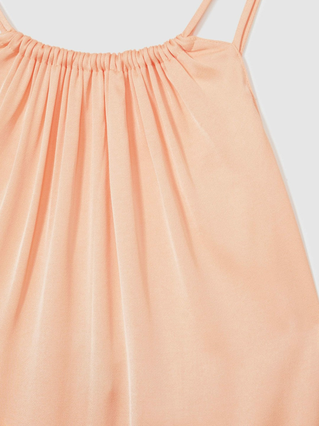 Petite Satin Halterneck Maxi Dress in Peach | Reiss Women Exclusive
