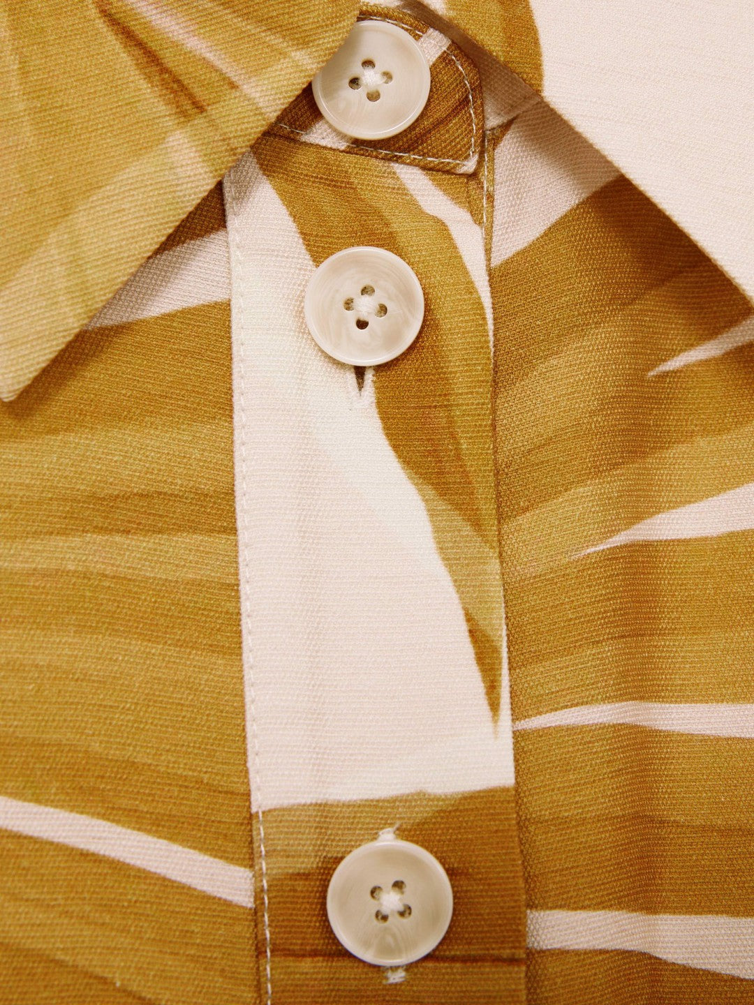 Palm Print Belted Playsuit in Neutral | Reiss Women Featured