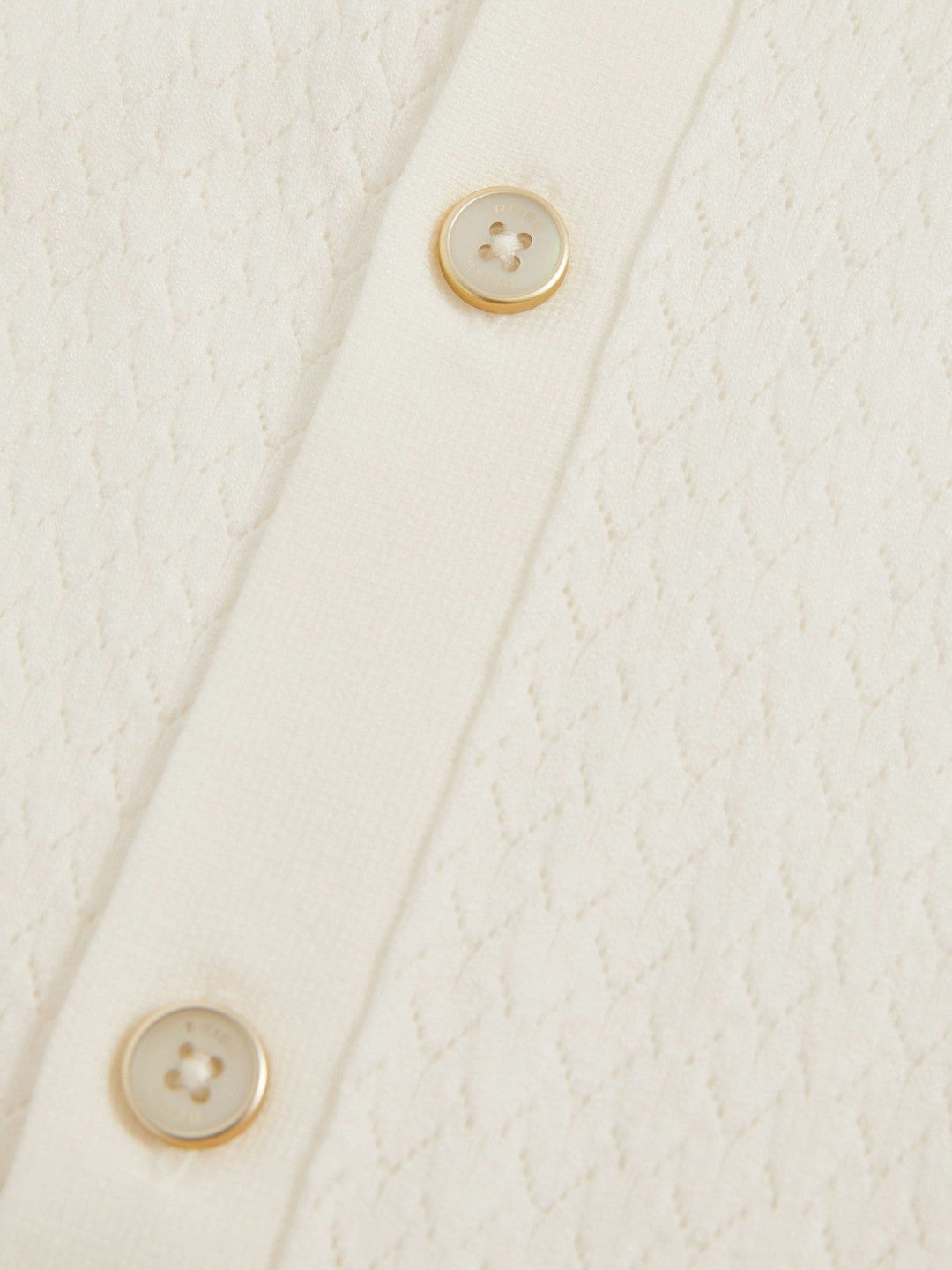 Textured Knit Button-Through Shirt in White | Reiss Men Popular
