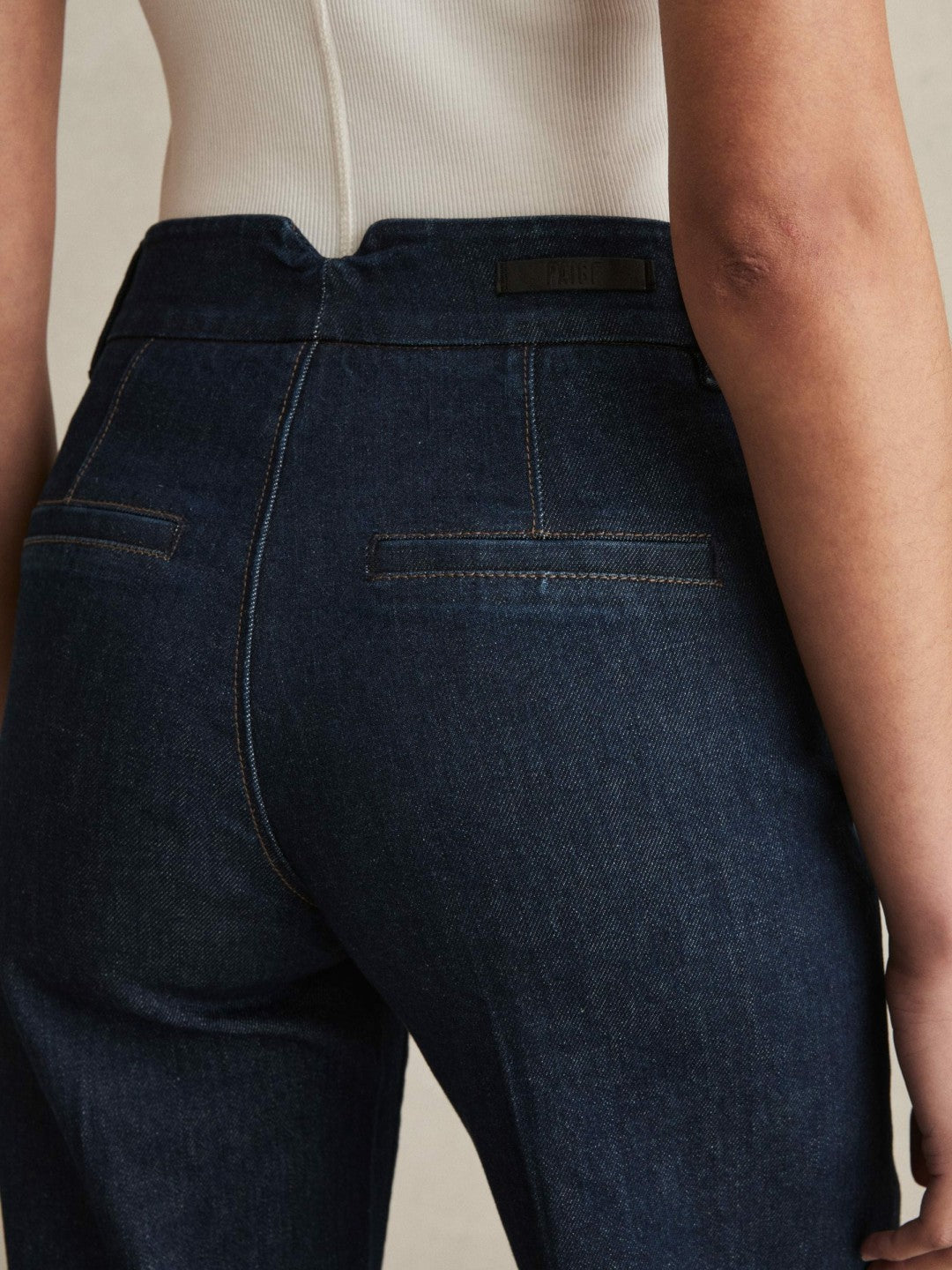 Paige Petite Wide-Leg Jeans in Dark Edinburgh Blue | Reiss Women Best Seller