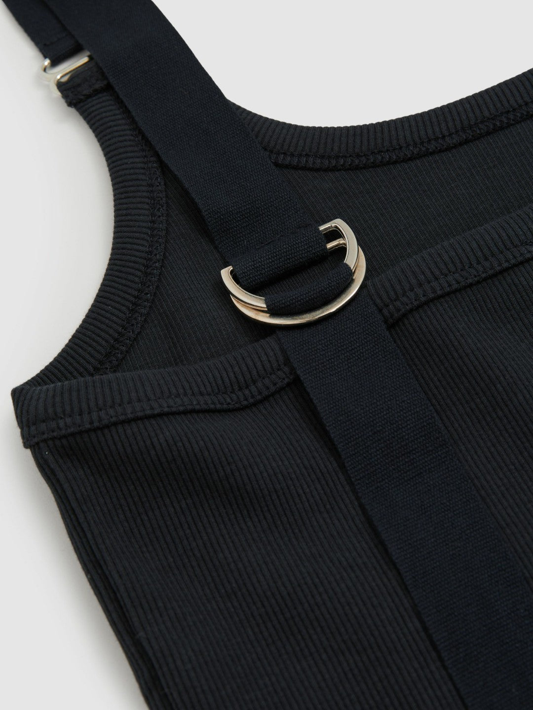 Stretch-Cotton D-Ring Strap Vest in Navy | Reiss Women Exclusive