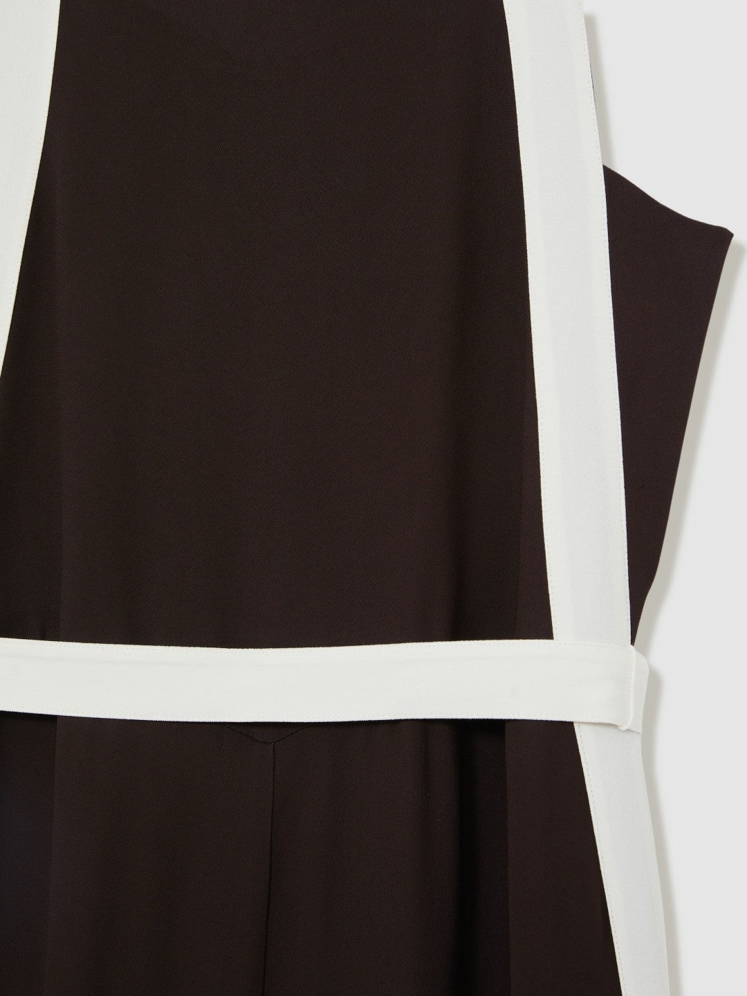 Colourblock Wide Leg Belted Jumpsuit in Chocolate/Cream | Reiss Women Exclusive