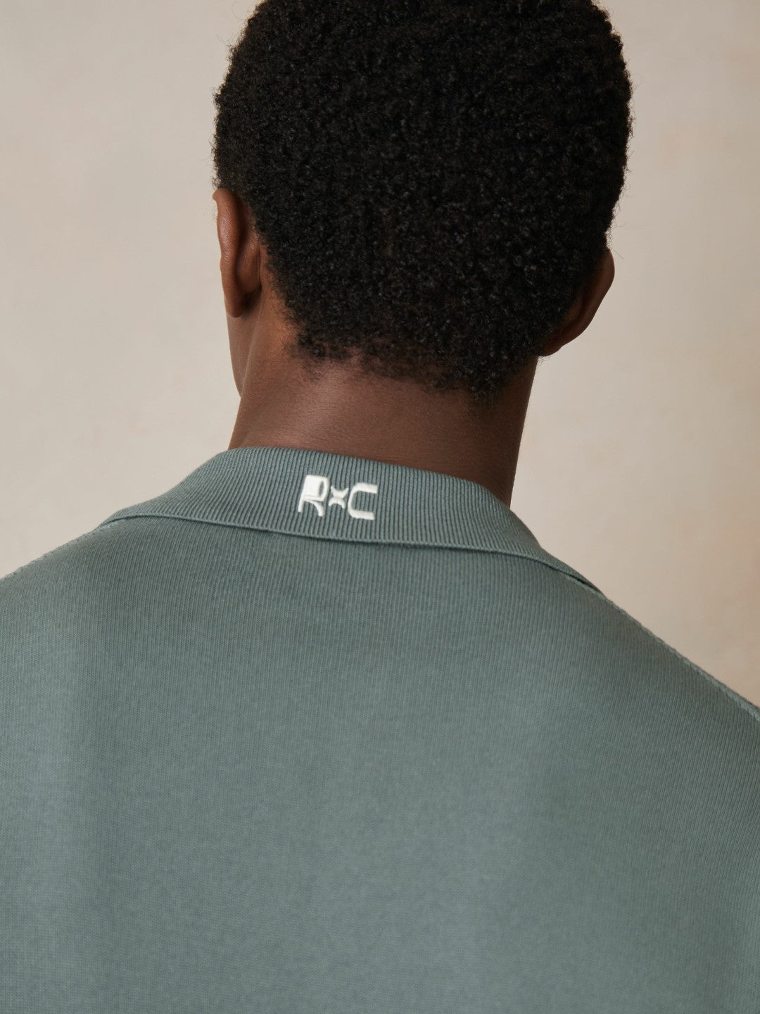 | Ché Beaded Crochet Shirt in Sage | Reiss Men Featured