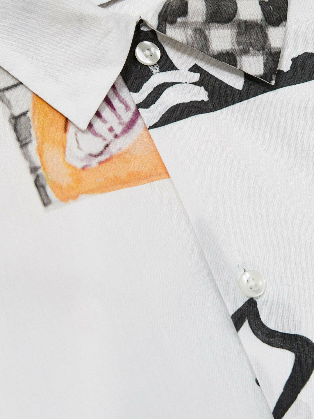 Les Deux Cotton Graphic-Print Shirt in Ivory Print | Reiss Men Signature