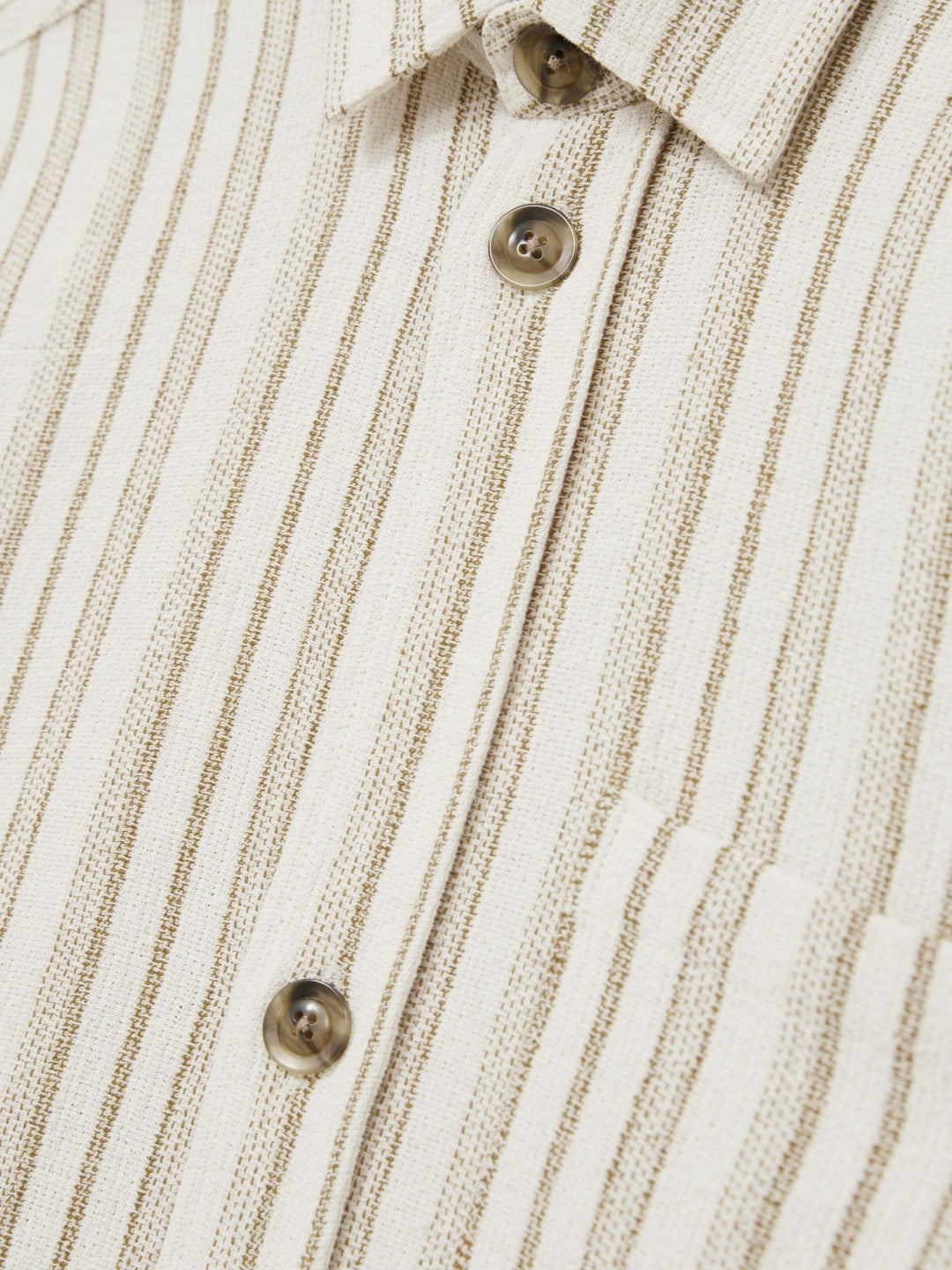 Les Deux Cotton-Blend Stripe Overshirt in Ivory | Reiss Men New