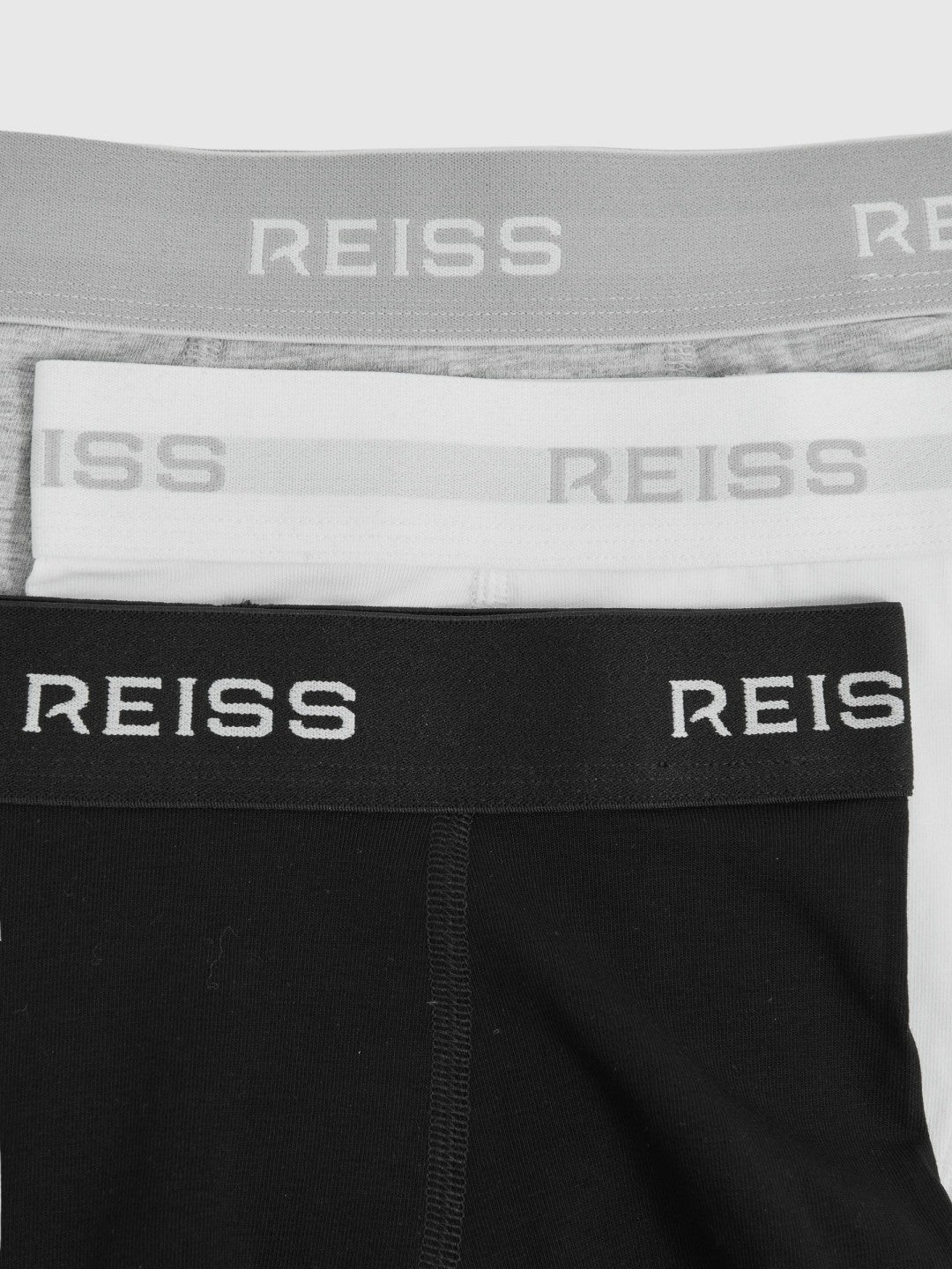 9-13 yrs Stretch-Cotton Logo-Waistband Boxer Shorts 3 Pack in White/Grey/Black | Reiss Children & Baby Featured