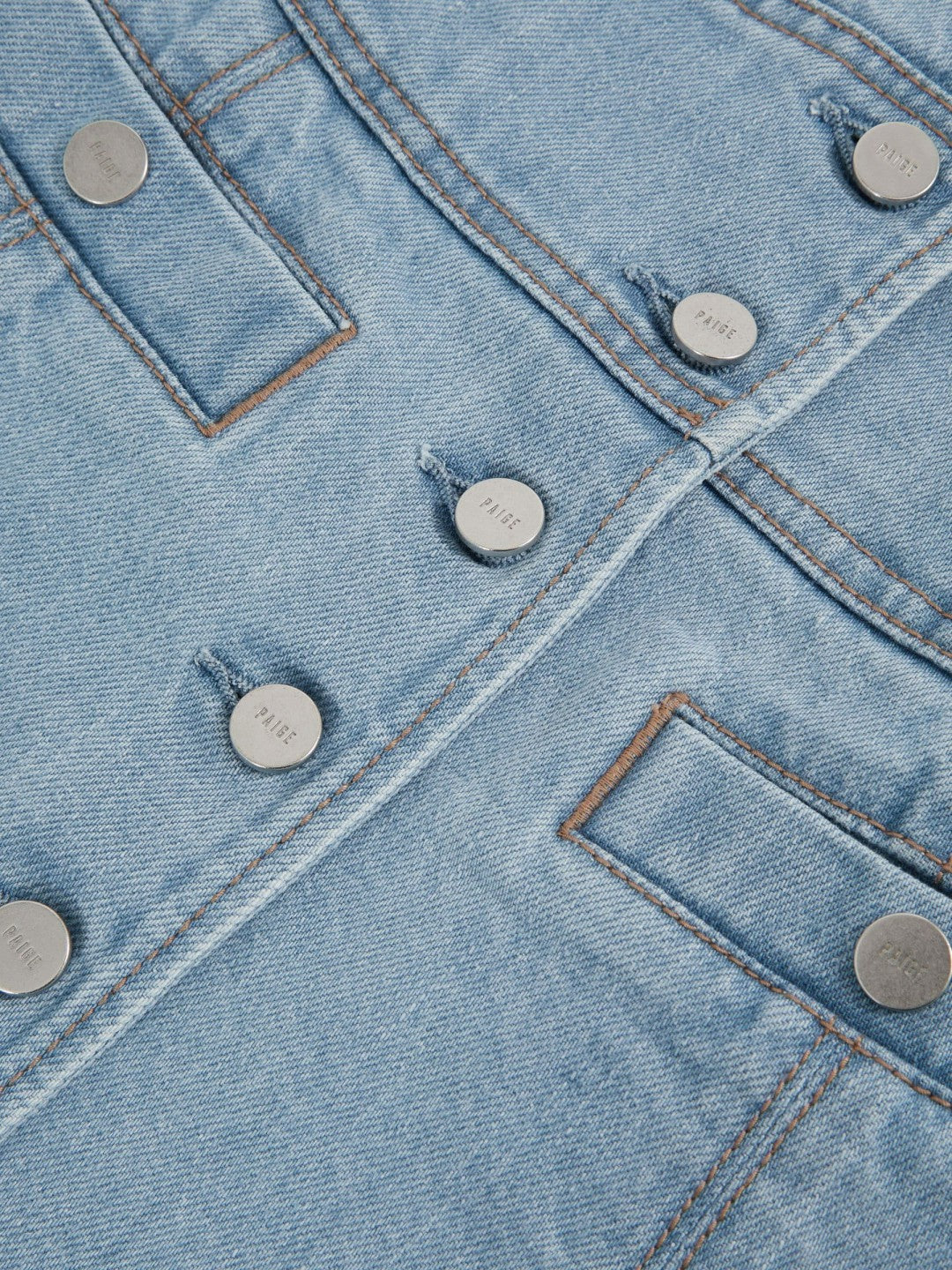Paige Denim Button-Through Mini Dress in Jocelyn Blue | Reiss Women Featured