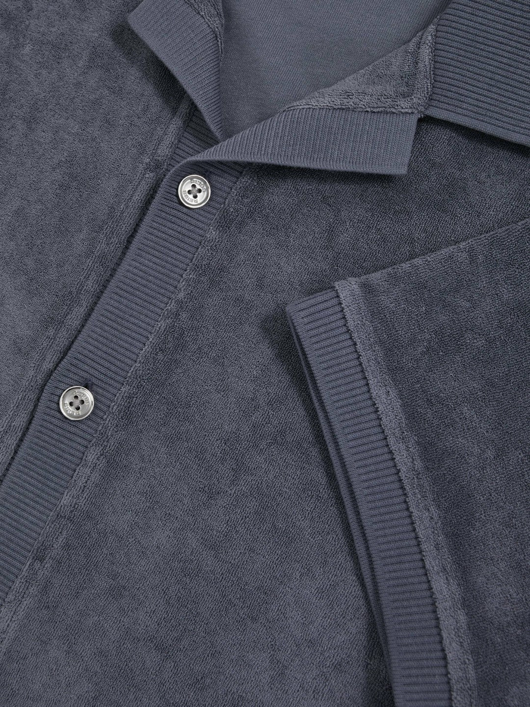 Cotton Blend Towelling Shirt in Airforce Blue | Reiss Men Best Seller