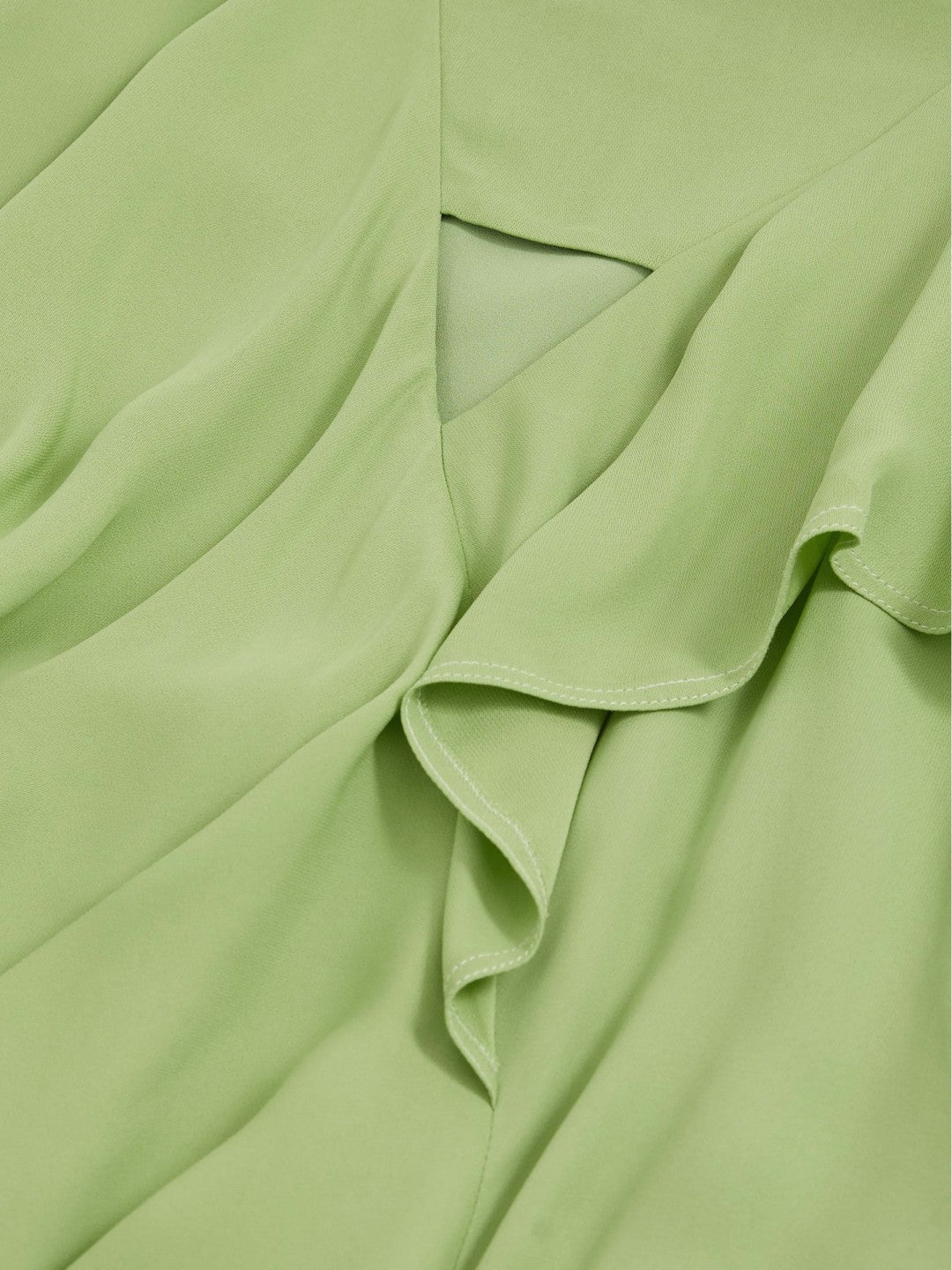 Ruffle-Detail Midi Dress in Green | Reiss Women Recommended