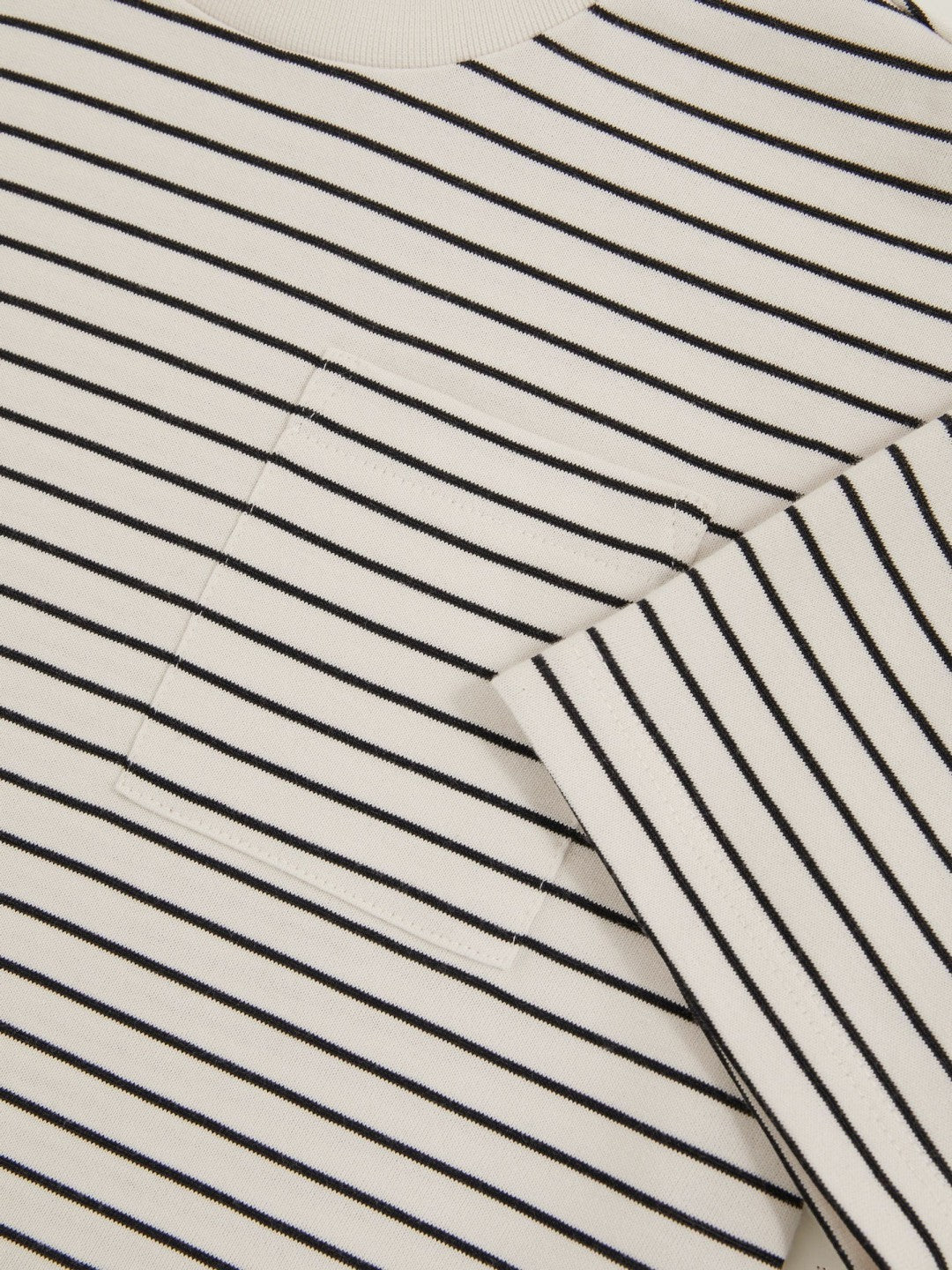 9-13 yrs Cotton-Blend Stripe T-Shirt in White/Navy | Reiss Children & Baby Signature