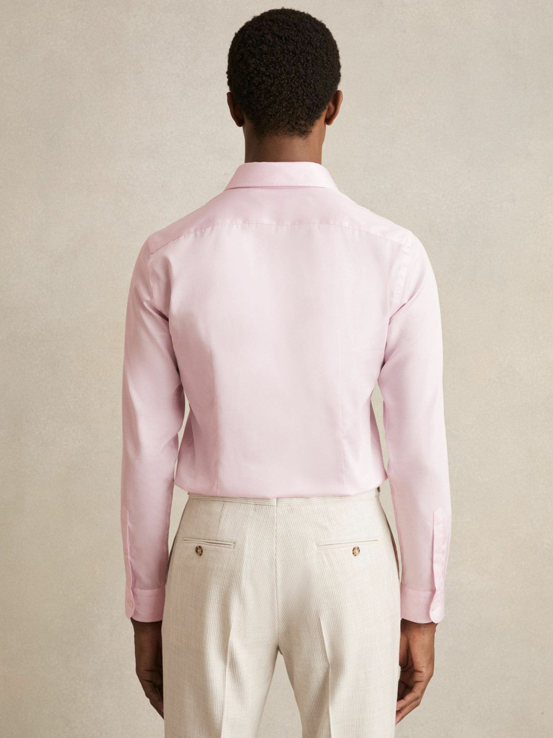 Slim Fit Cotton Sateen Shirt in Pink | Reiss Men Best Seller