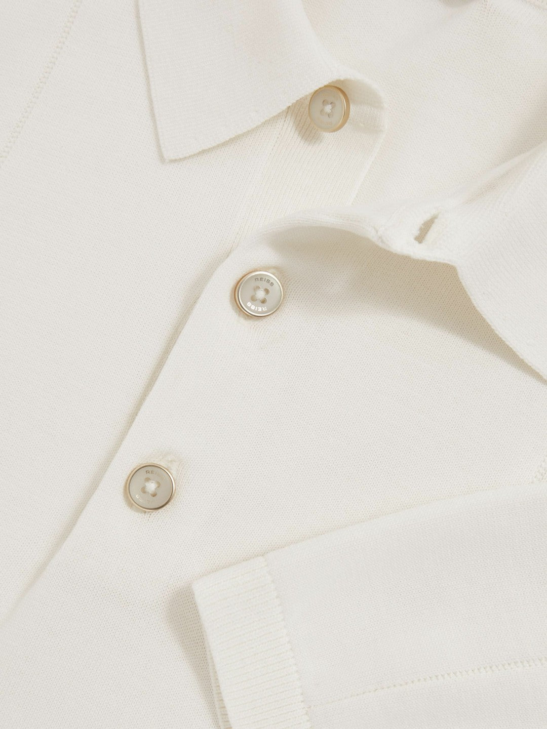 Cotton-Silk Polo Shirt in Off White | Reiss Men Recommended