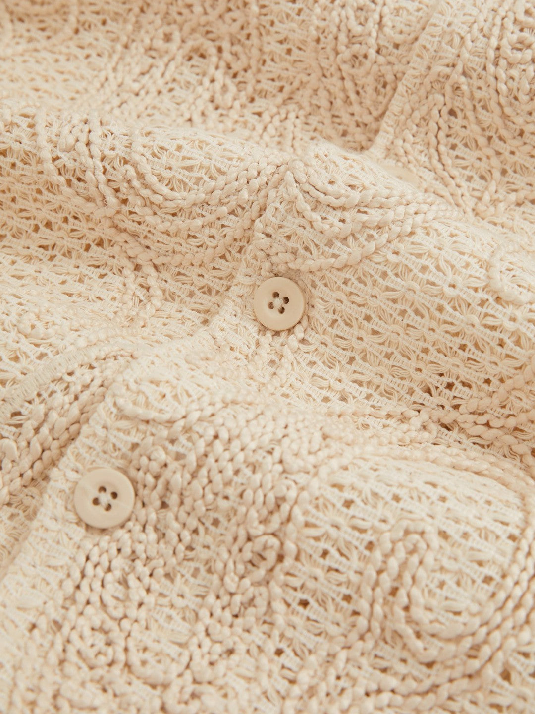 Cotton-Blend Embroidered Crochet Shirt in Oatmeal | Reiss Men Featured